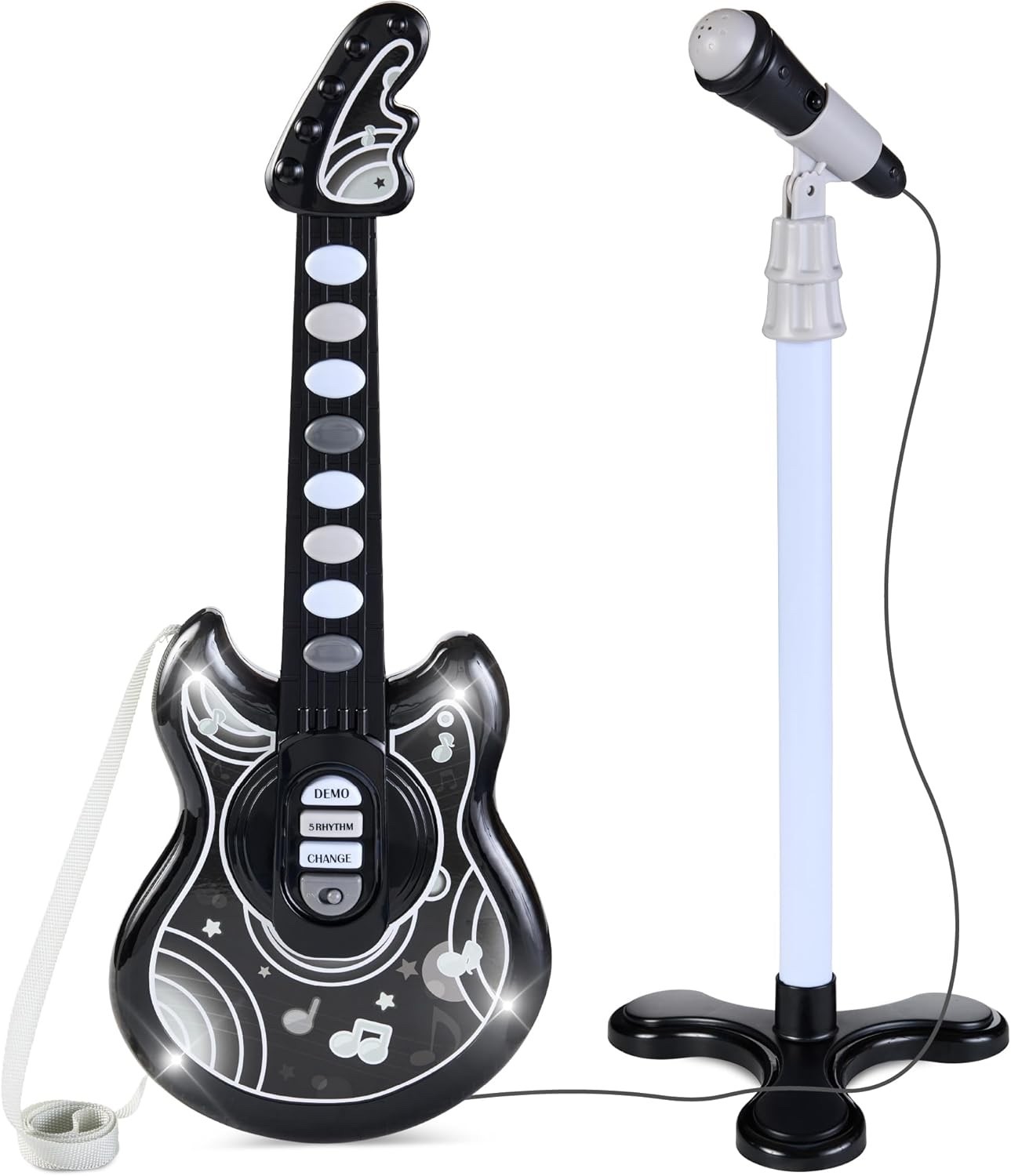Electric Guitar Microphone Set w/ Stand & LED VARIOUS COLORS
