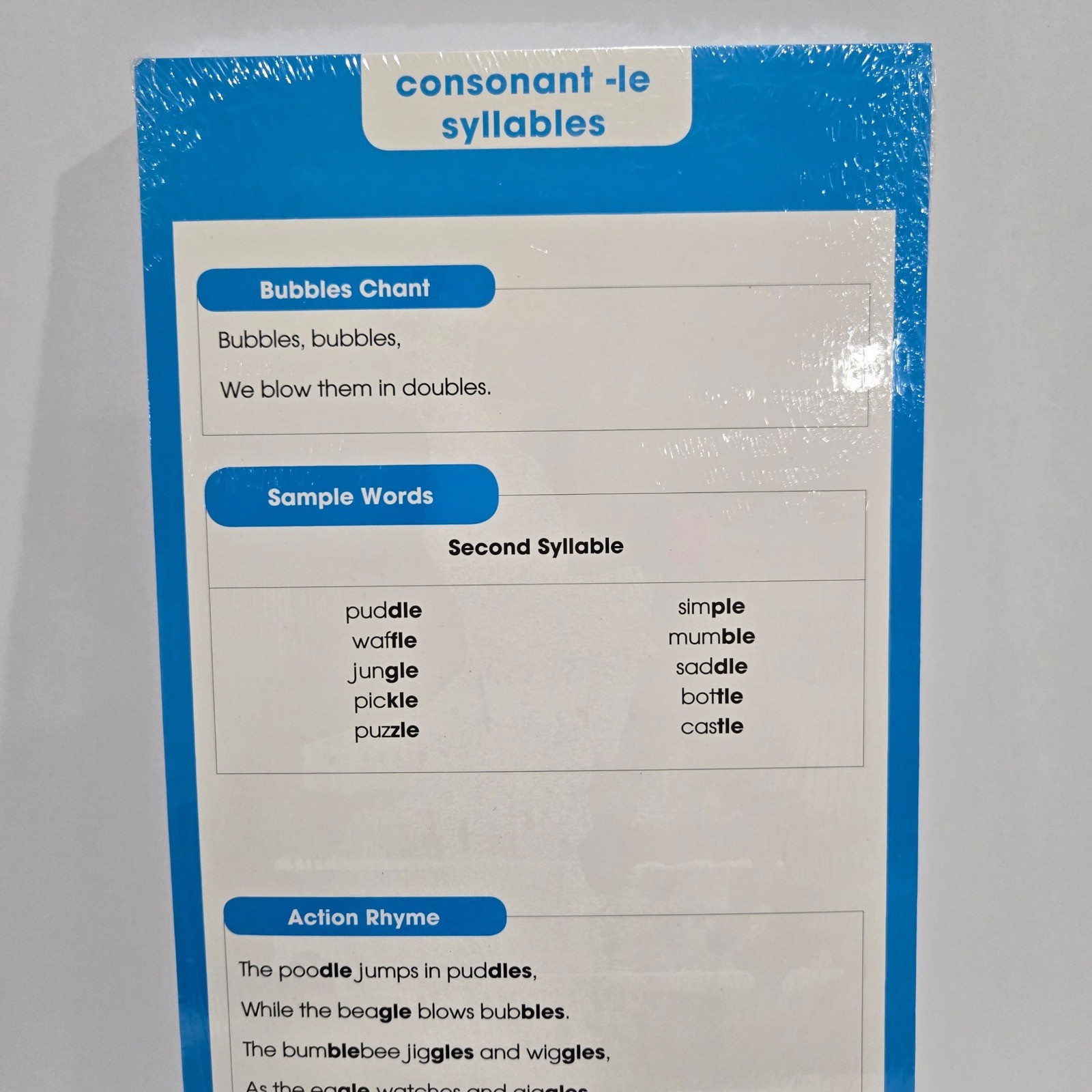 ENGLISH Sound Spelling Cards Consonant -le Syllables Homeschool Education