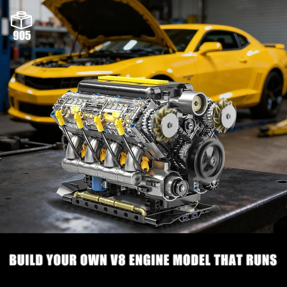 STEM V8 Engine Model Kit – 905 PCS Educational Toy for Teens & Adults