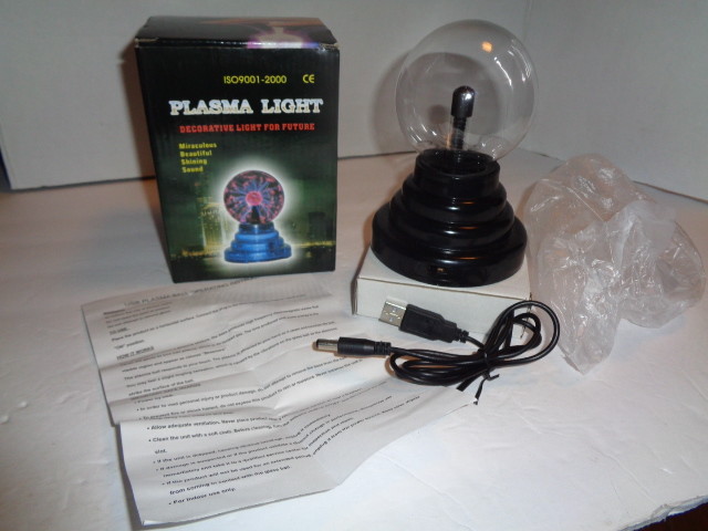 USB Plasma Light Ball, Battery Powered, In Box Working