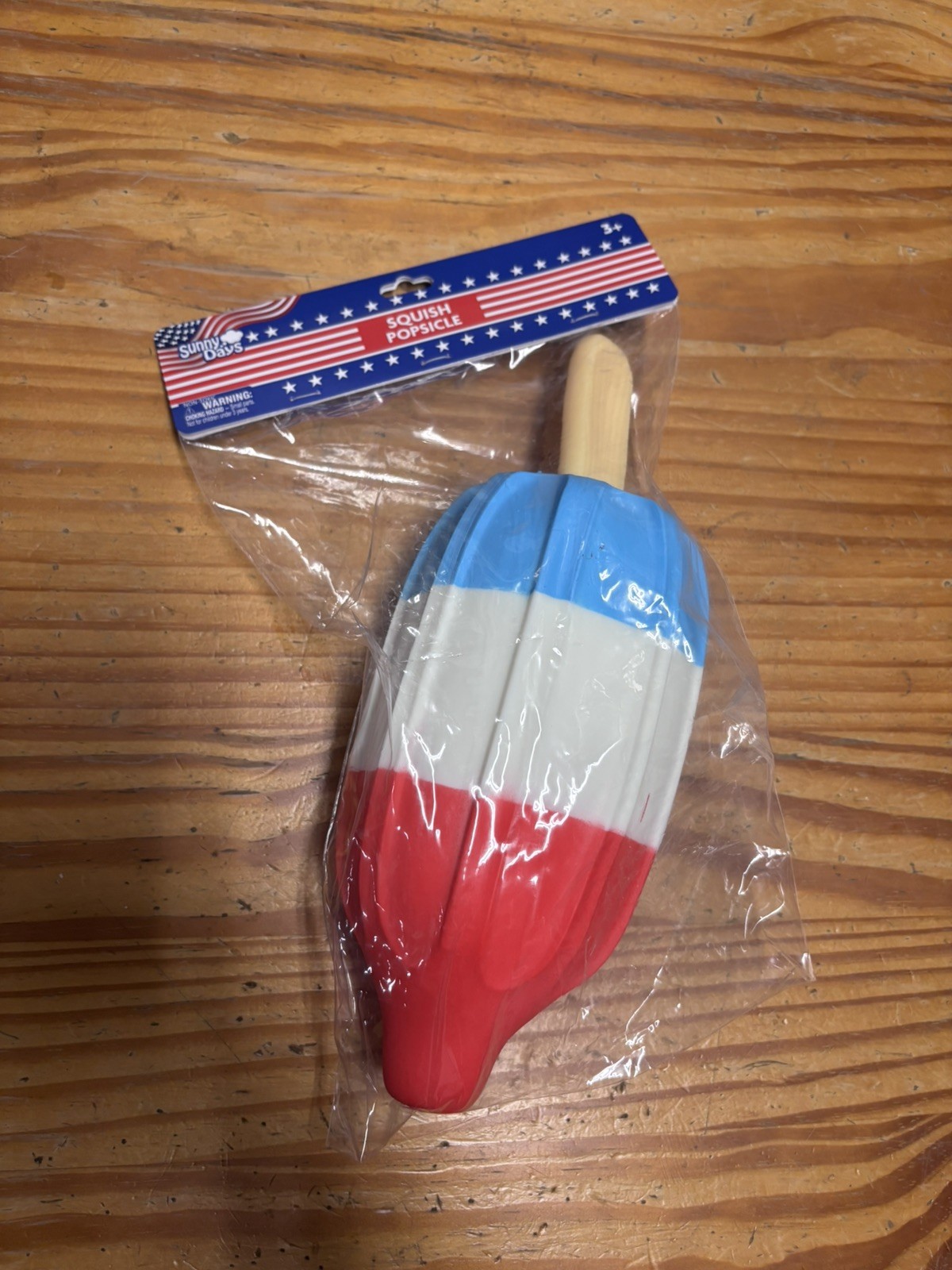 Sunny Days Jumbo Squishy🔴⚪️🔵Rocket Bomb Pop Popsicle Toy Red White Blue RARE🔥