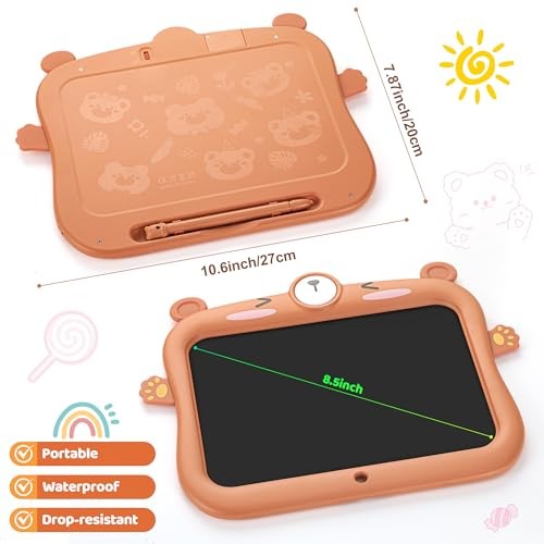 LCD Writing Tablet for Kids Doodle Board Drawing Pad, Little 8.5 inch Brown