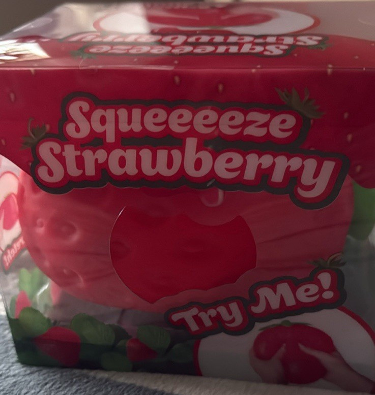 Squeezeeze Strawberry Tactile Squeeze Toy Red Ages 3-7 3-4 4-7 8-11 Years