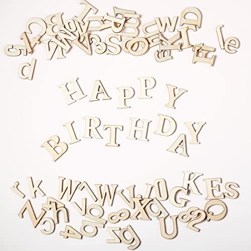 248 Pcs Unfinished Wood Alphabet Letters & Numbers for Crafts, Storage Tray, Edu