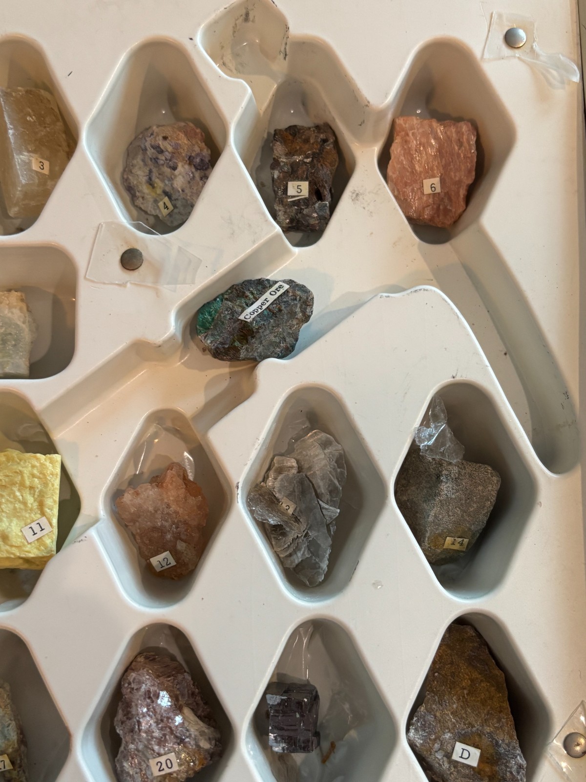 Vintage 60s Skilcraft Geology Lab Student Science Kit Rock Mineral Samples Box