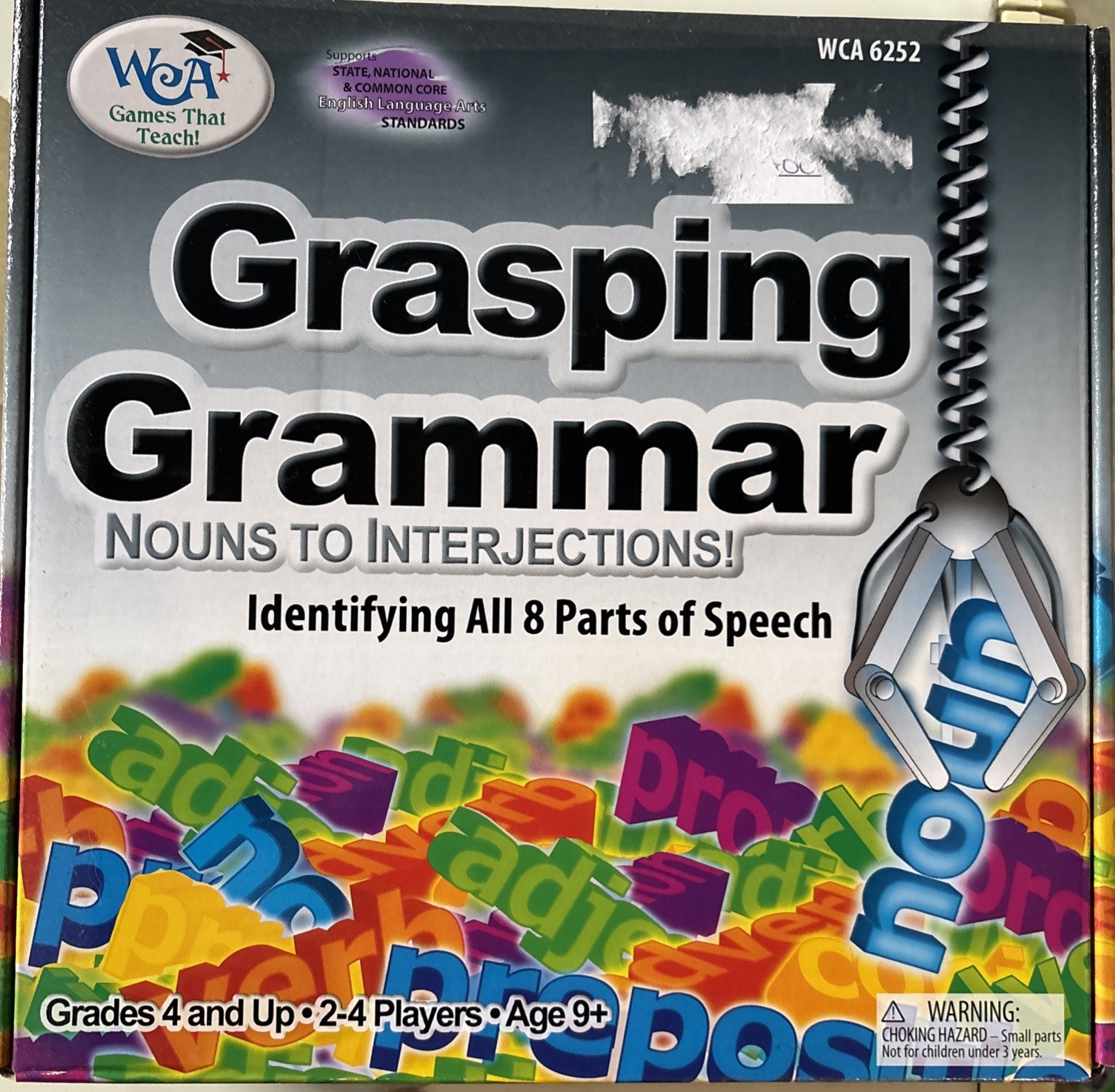 Grasping Grammar Nouns to Interjections! Learning Advantage Board Game