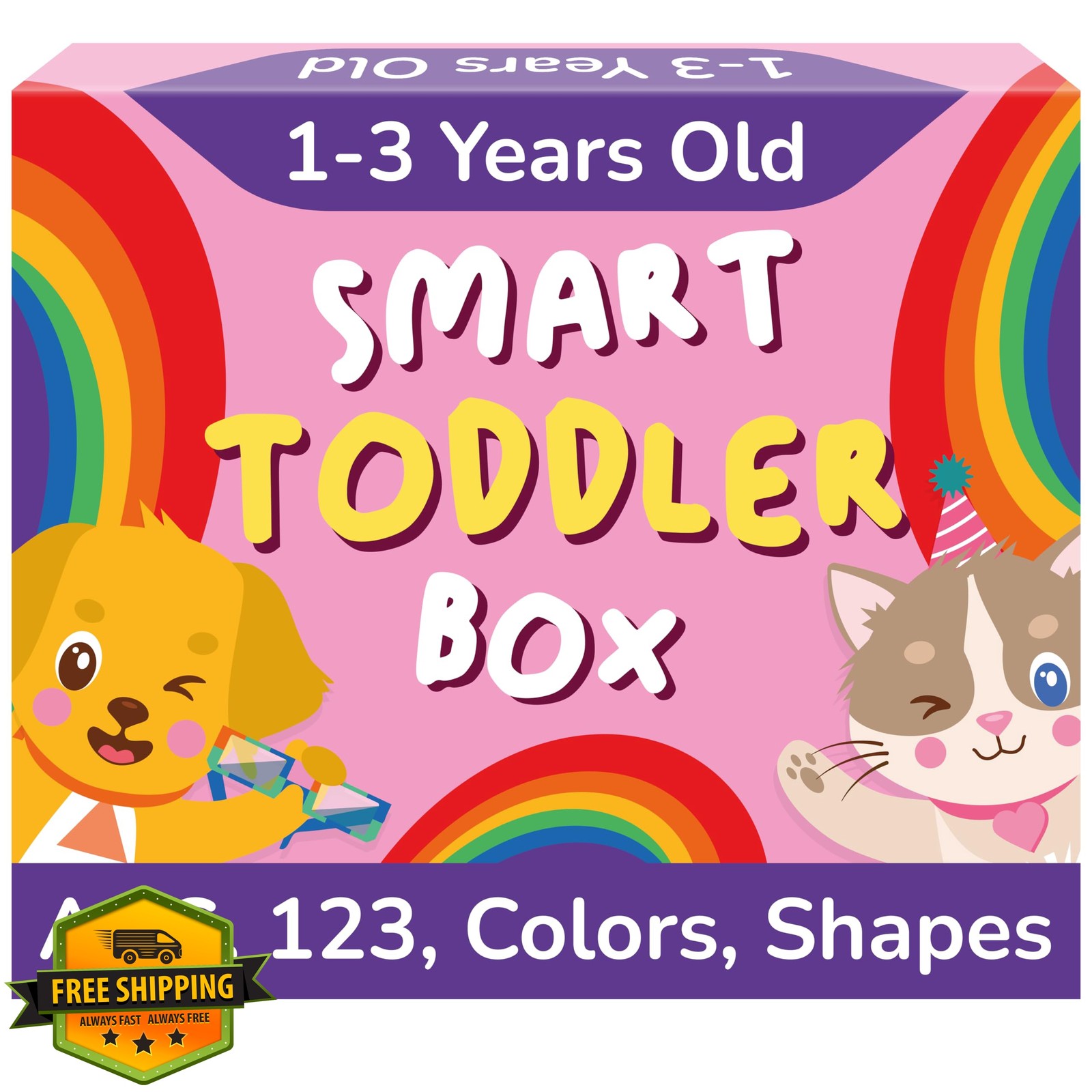 TOYVENTIVE Smart Box Pink Flash Cards Puzzles