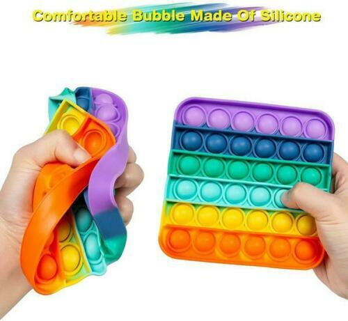 Popit Fidget Toy Push Bubble Sensory Stress Relief Kids Family Gift Game Rainbow
