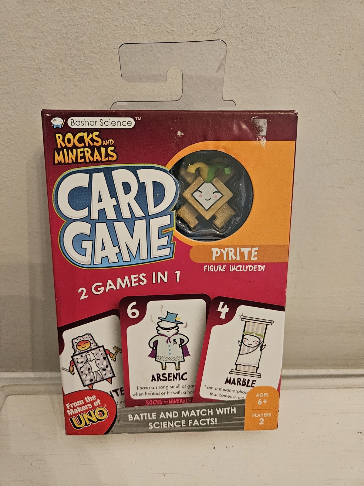Mattel Basher Science Rocks and Minerals Card Game with Pyrite Figure NEW Sealed