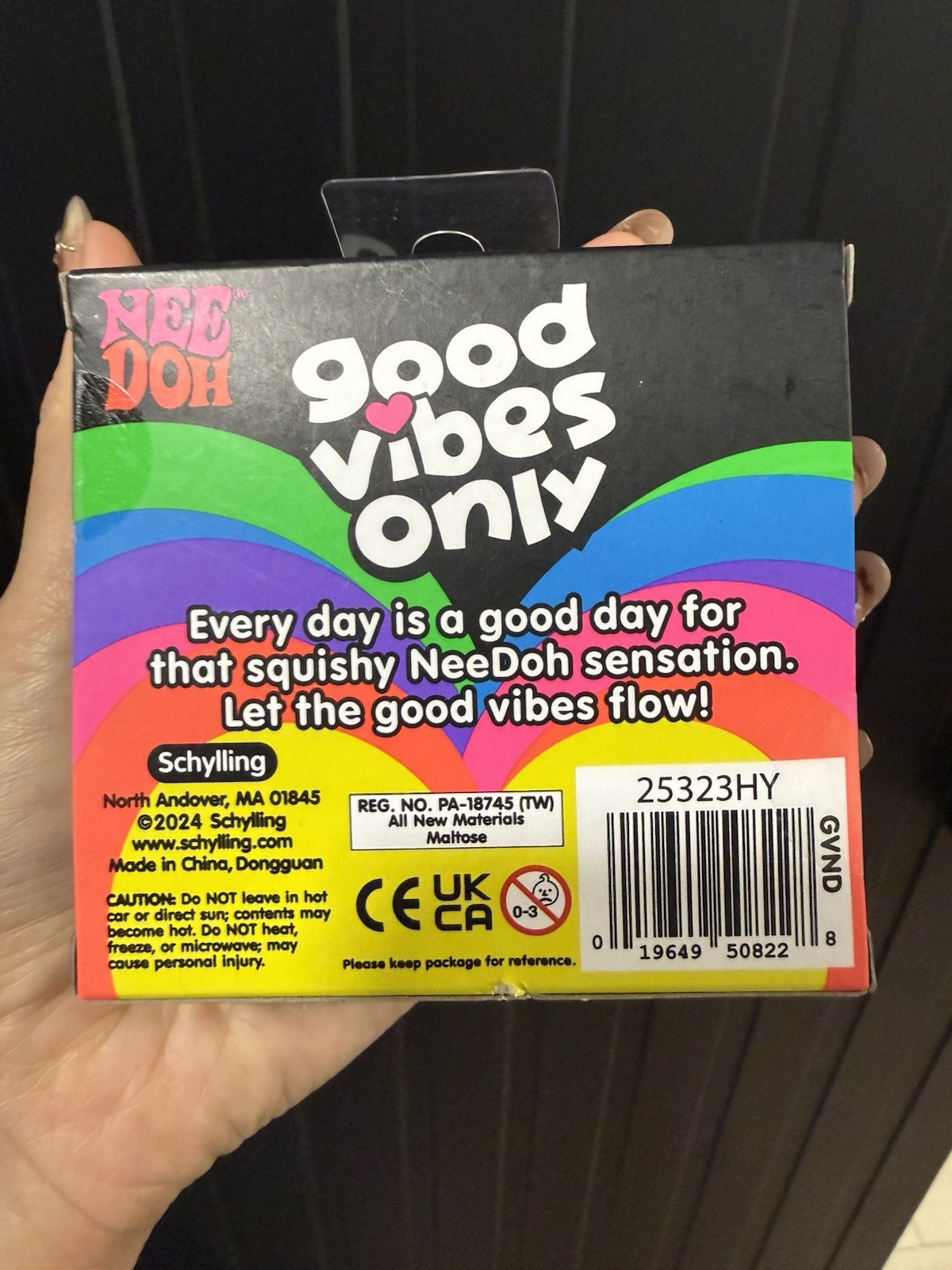 NeeDoh Good Vibes Only Heart Squeeze Squishy Toy Blue MPN 25323HY