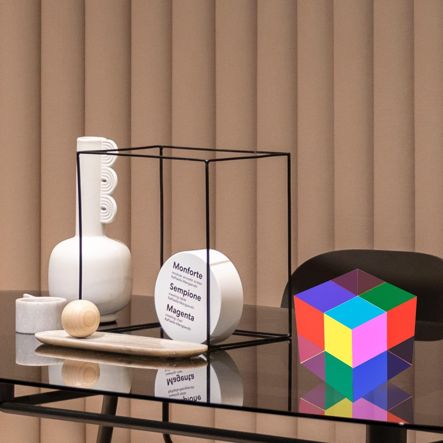 CMY Color Cube, 2.75 Inch (70Mm) Mixing CMYK Cube, Colorful Magic Acrylic Prism