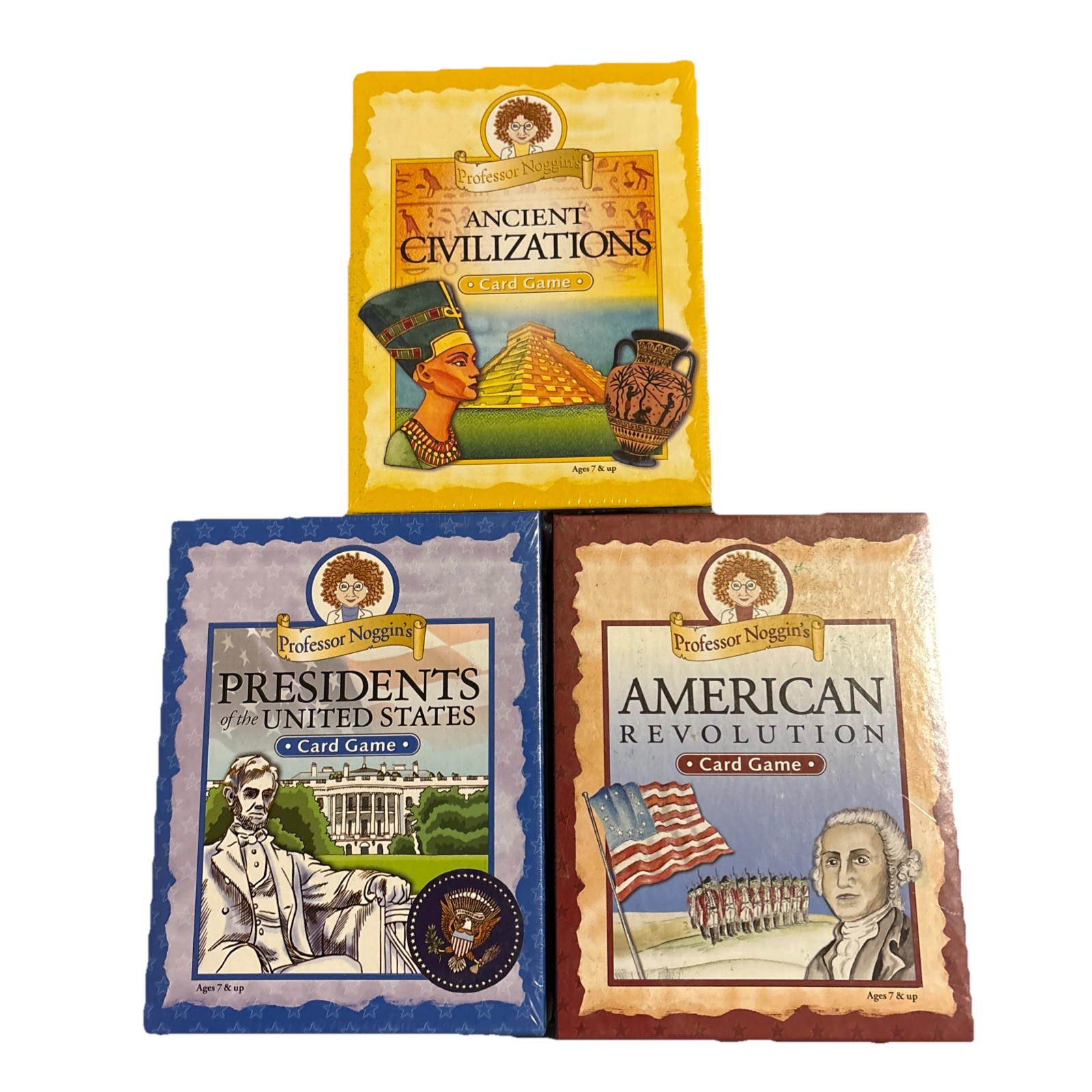Professor Noggin’s Educational Card Game Lot of 3 Presidents American history