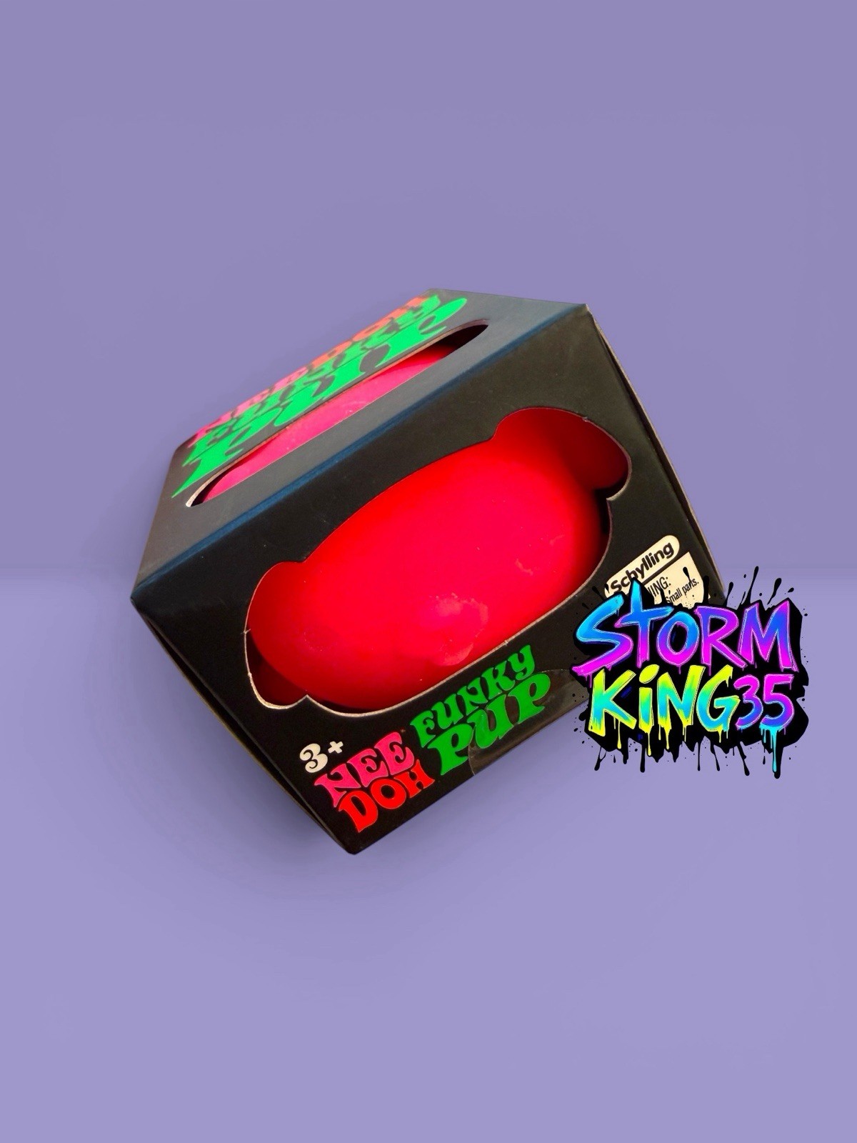 Set-of-4 Schylling Nee Doh Funky Pup Tactile Squeeze. Teal, Pink, Orange,Purple.