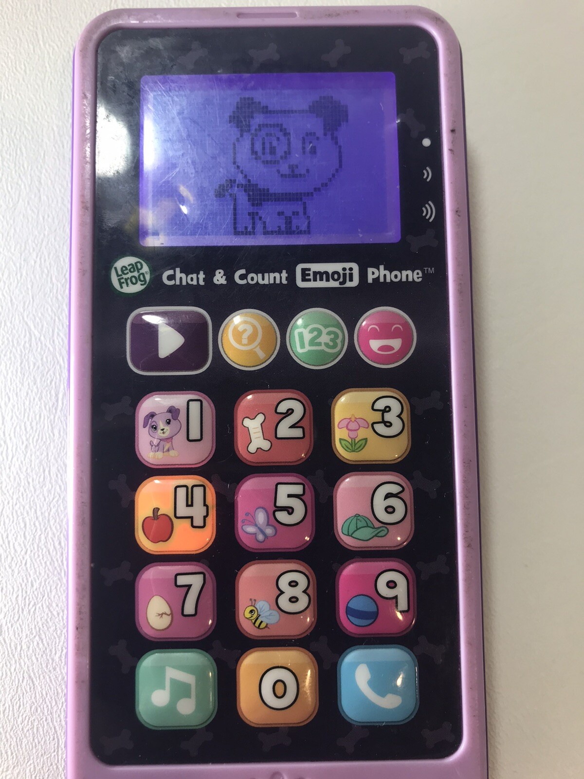 LeapFrog Chat and Count Emoji Phone Purple Used Tested Working Condition