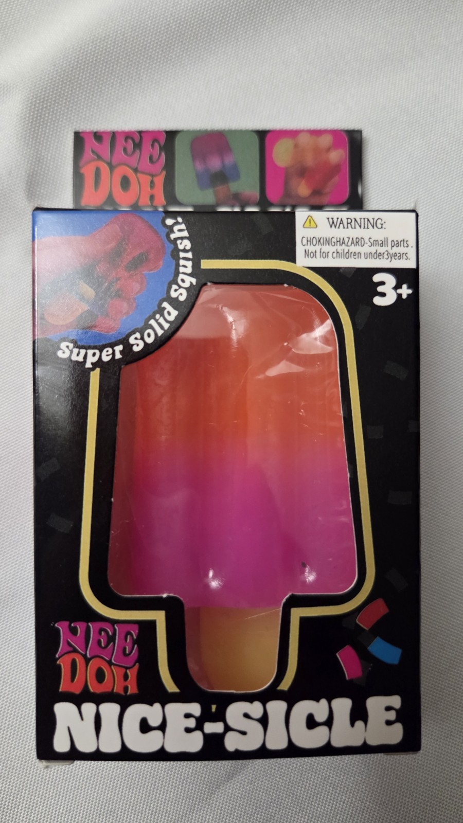 NEW! NeeDoh Nice-sicle Popsicle Squishy Fidget Toy orange/pink