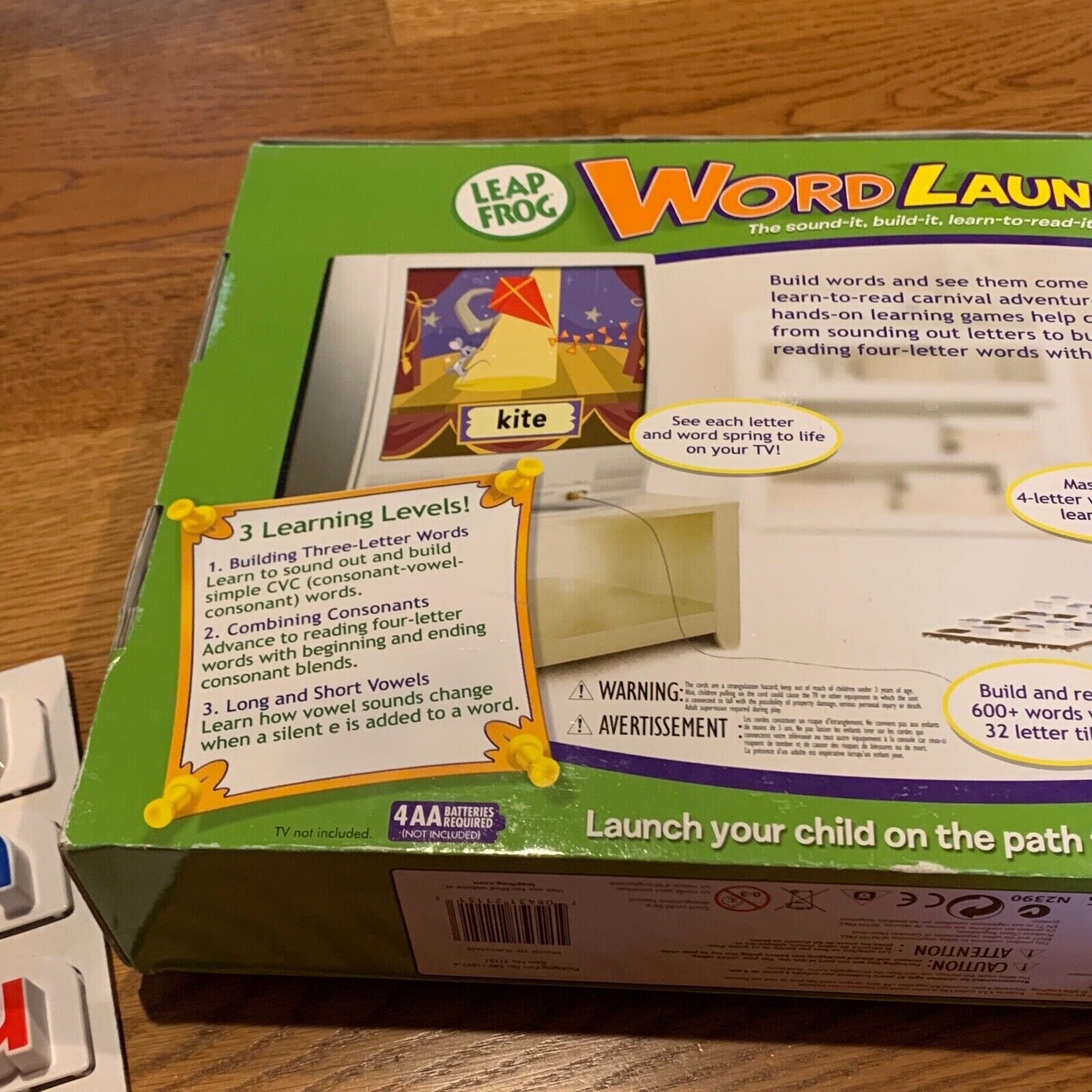 Leap Frog Word Launch Reading Learning System TV Plug & Play Kid Letter Game Toy