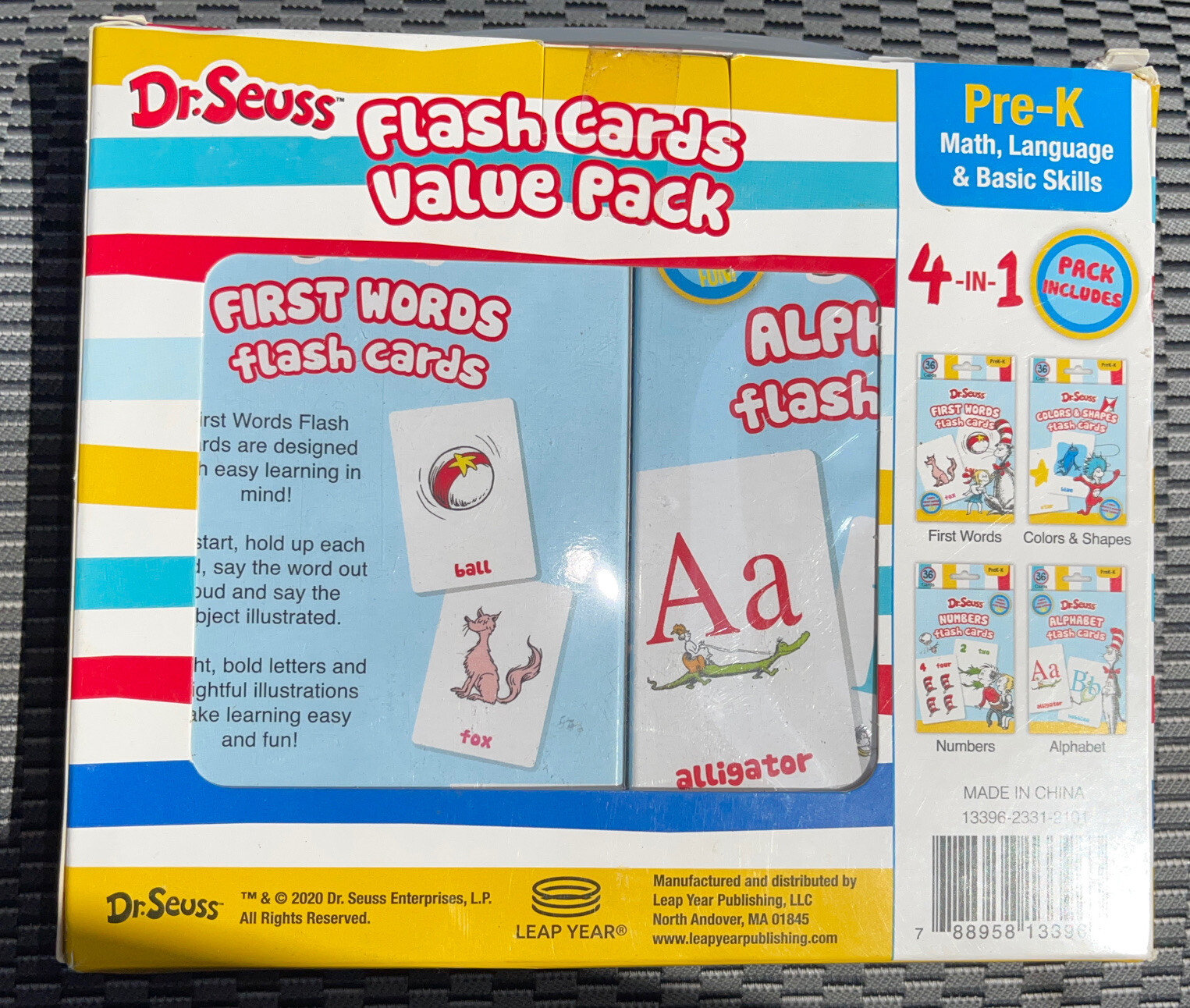 Dr. Seuss Flash Cards 4 Boxes Pre-K 1st Words Alphabet Colors Numbers Shapes