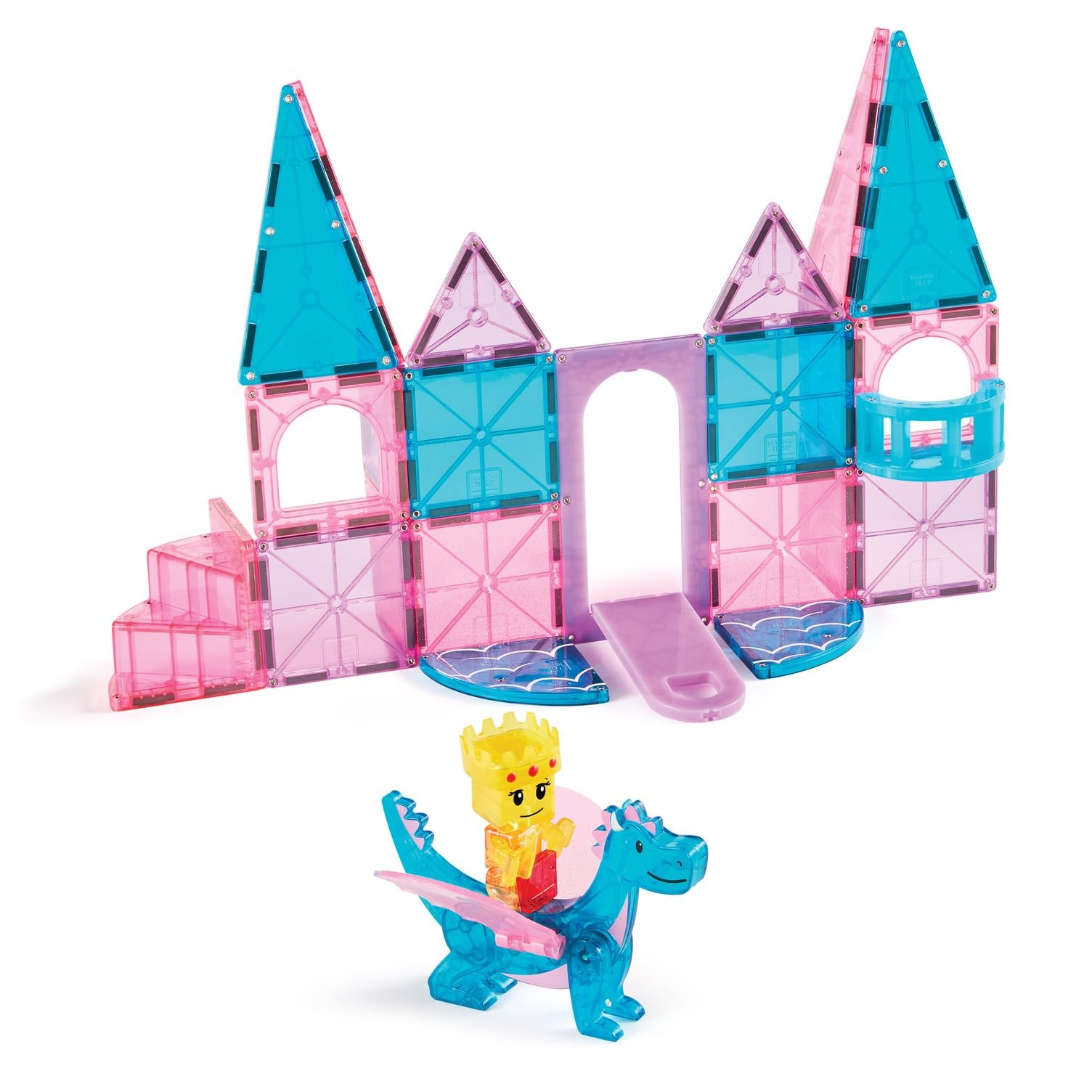 MAGNA-TILES Castle 25-Piece Magnetic Construction Set, Medium, Multi-coloured