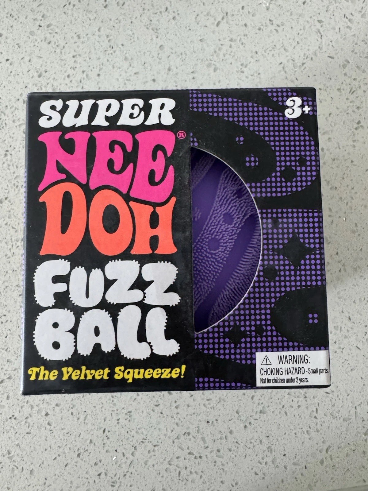 NeeDoh Super Fuzz Ball XL Velvet Squeeze Purple Fuzzball Squeeze Stress Ball NEW