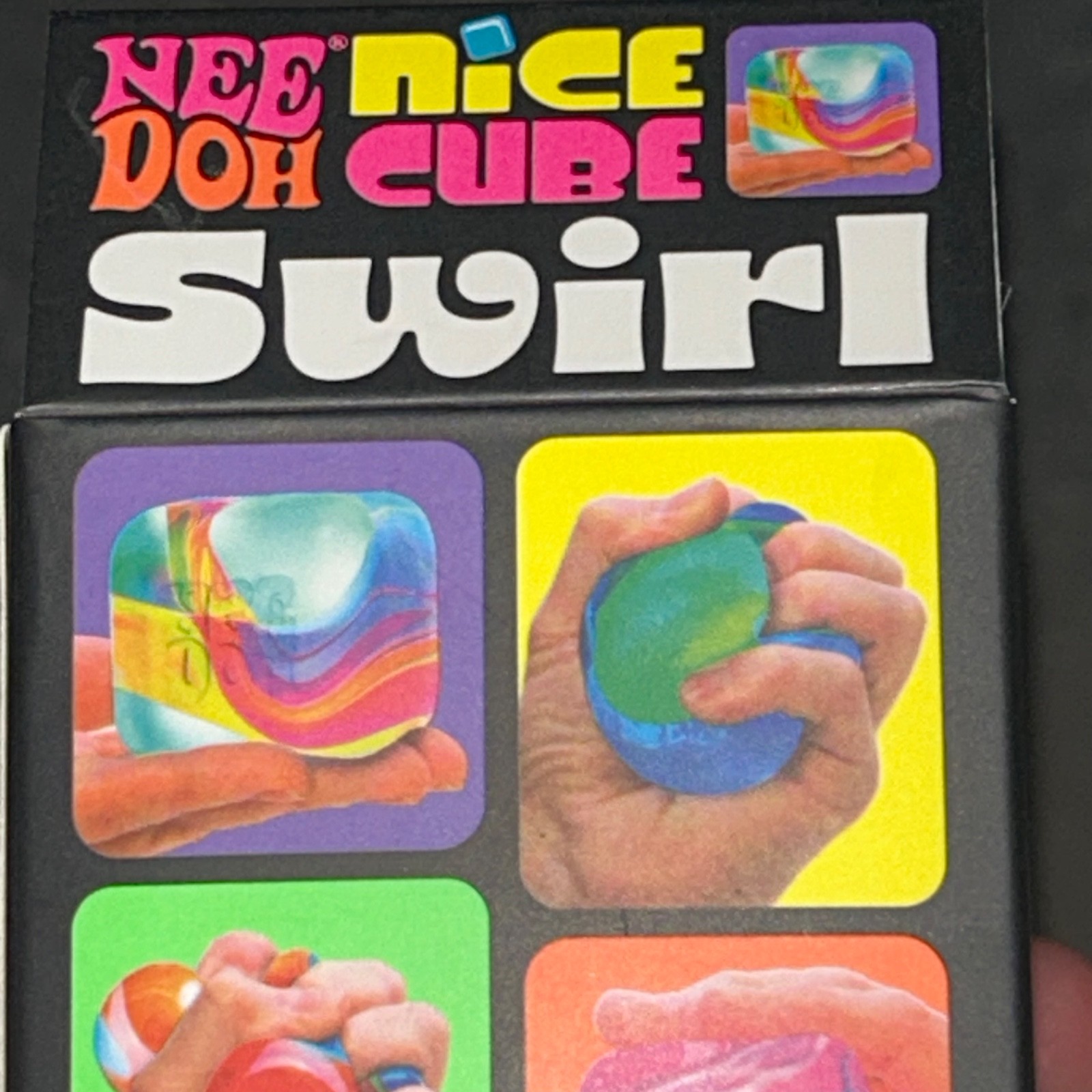 NeeDoh Cube Purple Tie Dye Swirl Nice Satisfying Square Shaped Sensory Toy NIB