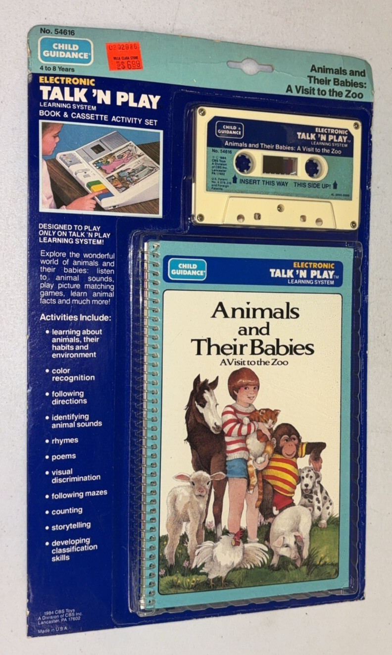 1984 Playskool Talk ‘N Play Book and Cassette – Animals and their Babies VTG NEW