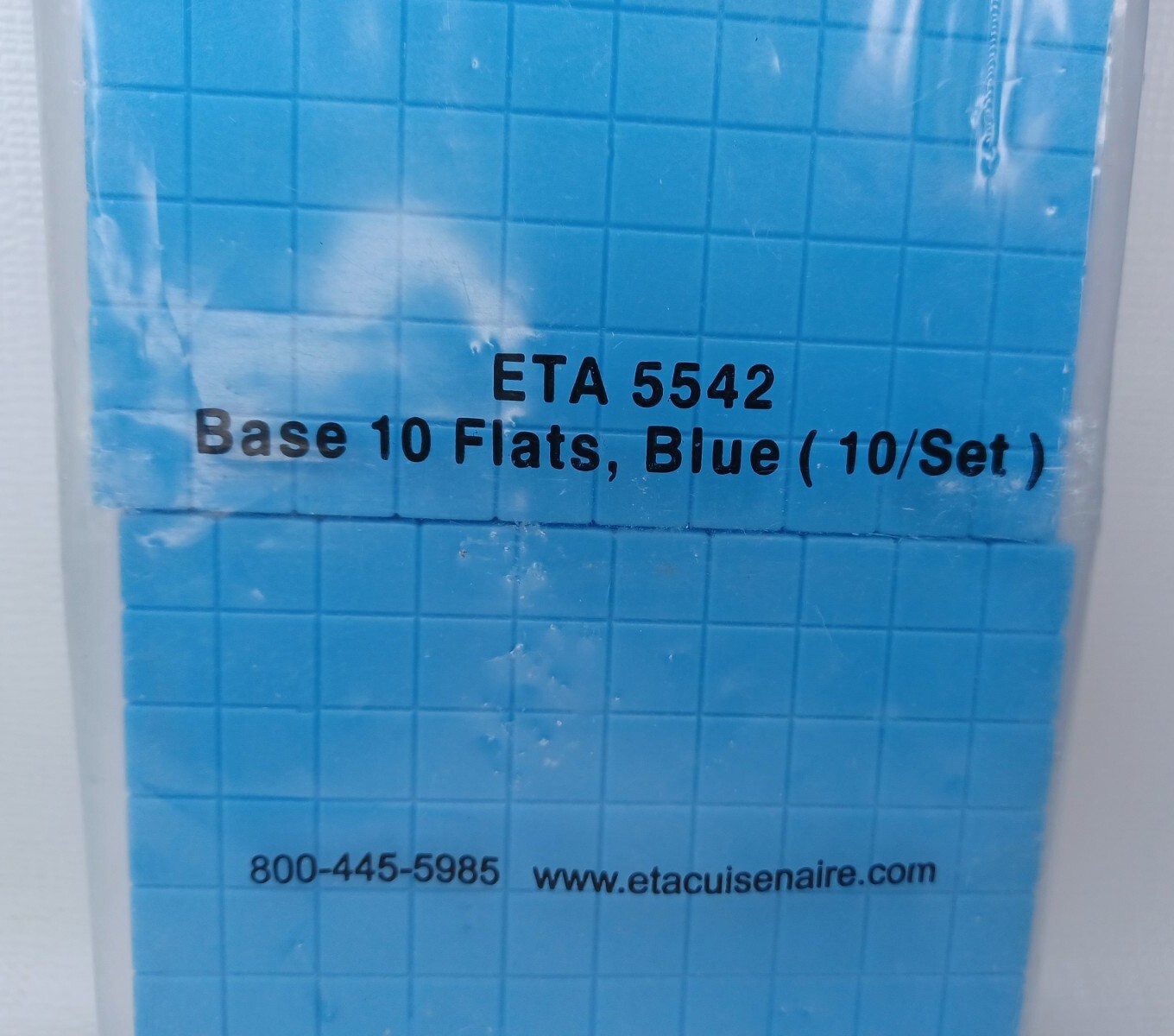 ETA Cuisenaire Base 10 Flats Blue Set Of 10 ETA 5542