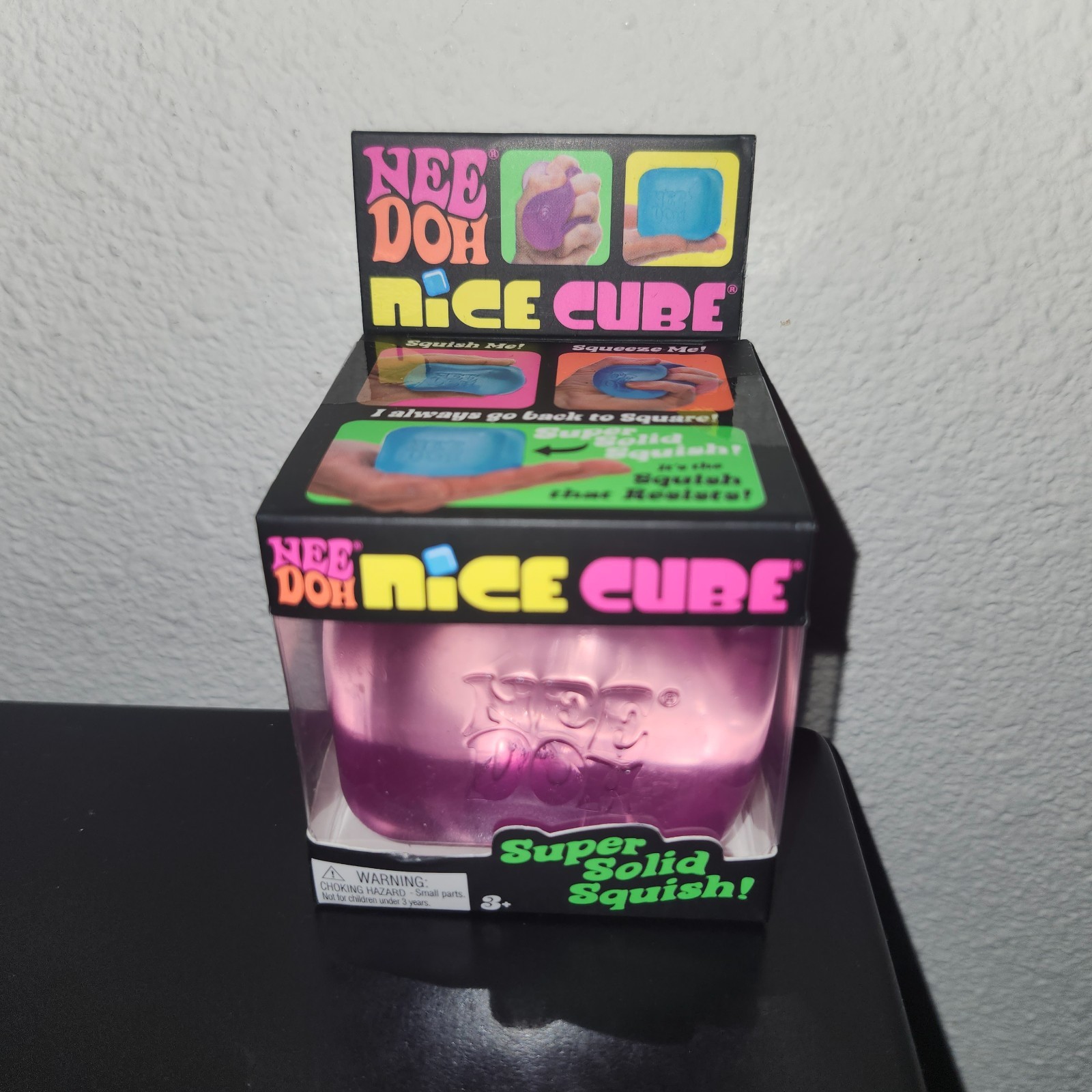 Schylling NeeDoh Nice Cube Super Solid Squish Purple Toy, FAST SHIPPING!