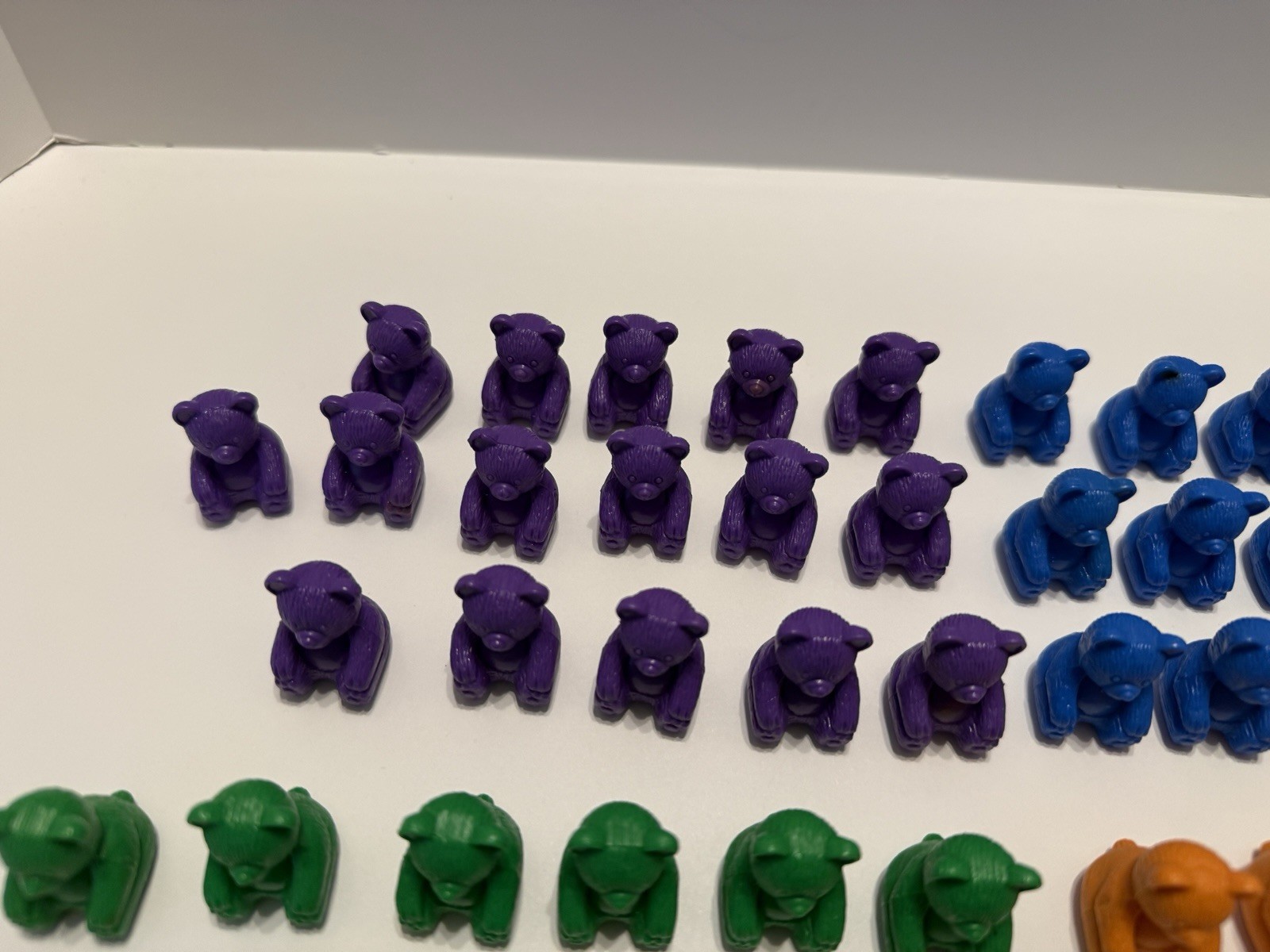 Plastic Counting Bears Lot Of 86 Purple Blue Green Orange Yellow Red