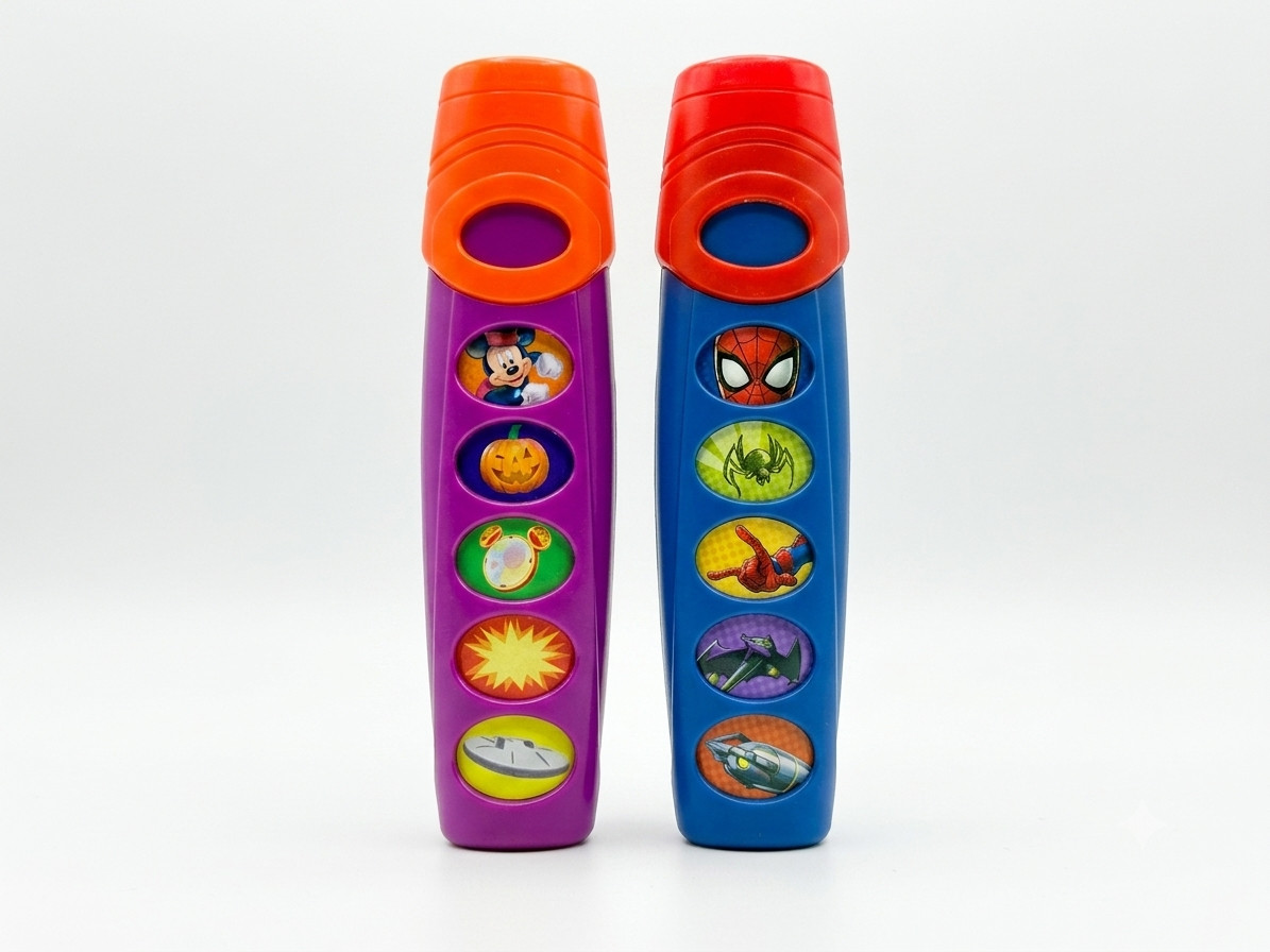 PI Kids Mickey Mouse Spider-Man Sound Flashlight Set Book Companion Toys Lot