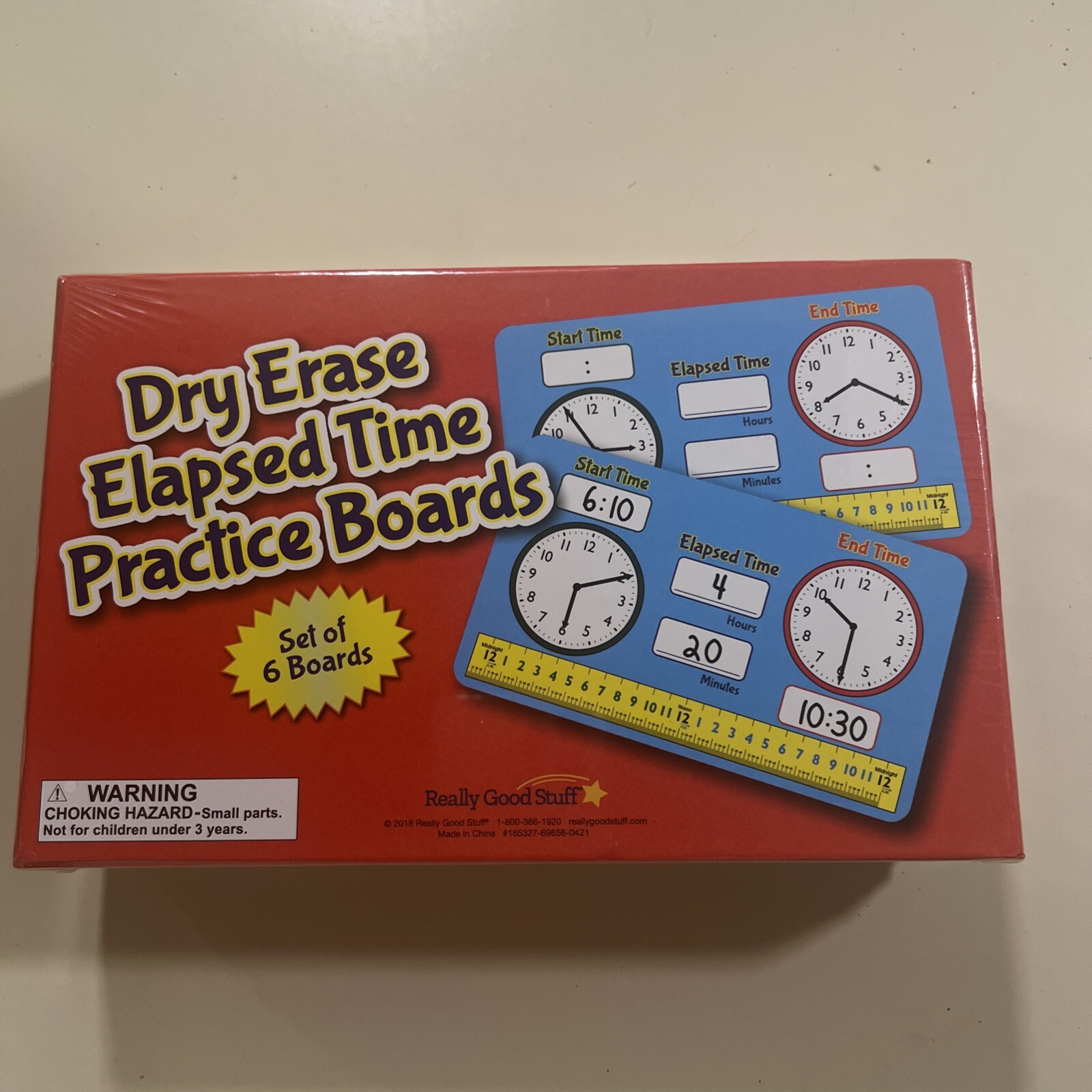 Really Good Stuff Dry Erase Elapsed Time Practice Boards Math
