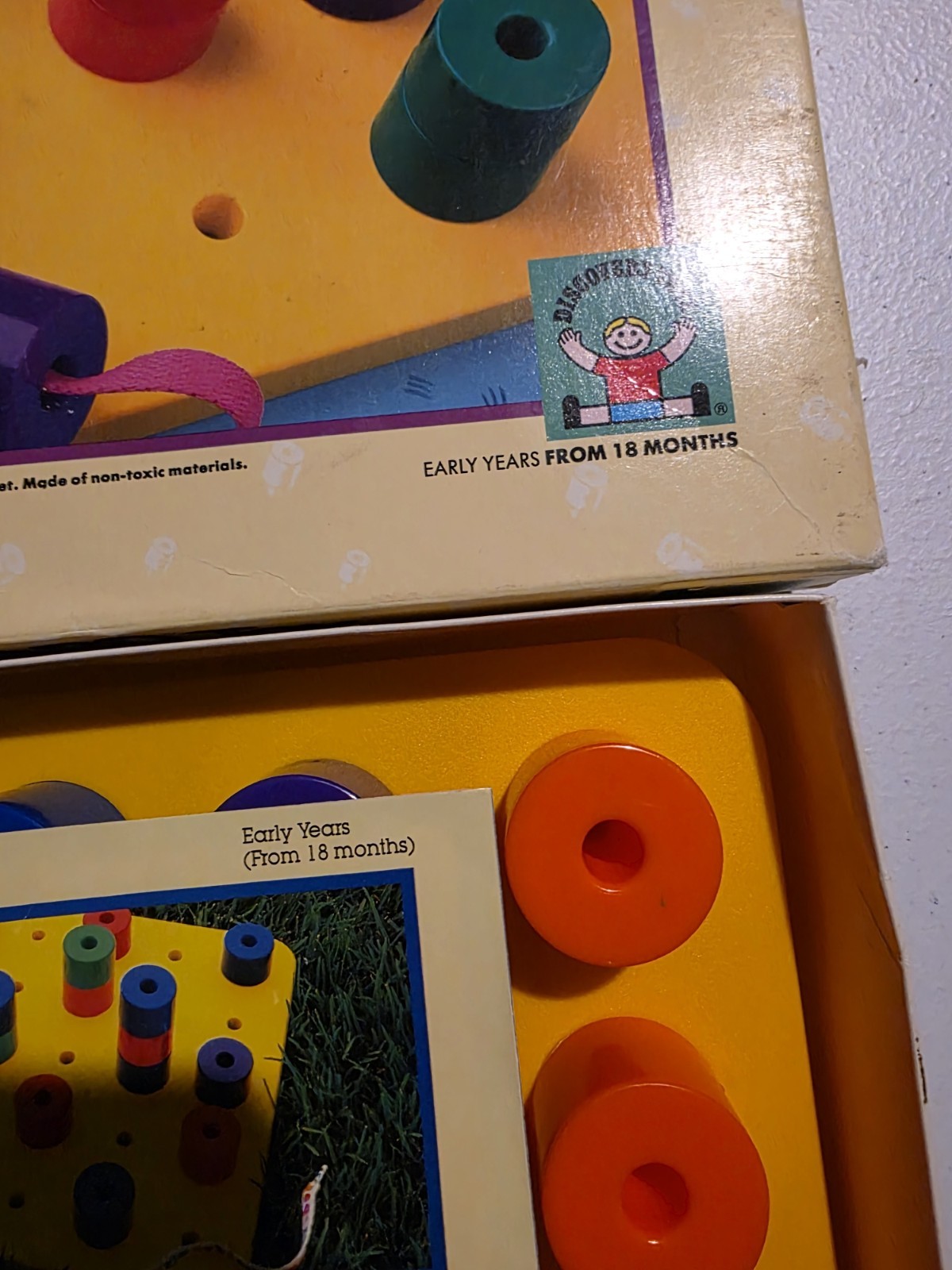 VTG 1988 Giant Pegboard Discovery Toys Colorful Learning Fine Motor COMPLETE