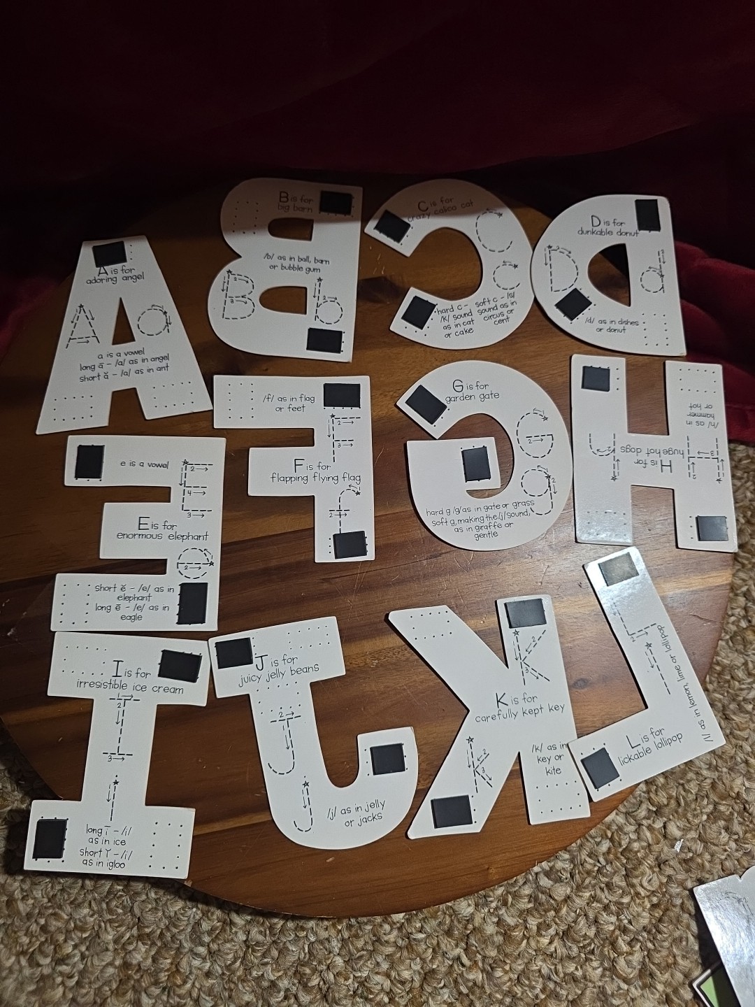 Complete Stroeher Upper And Lower Case Letter Alphabet Set A-Z Pictures Magnetic