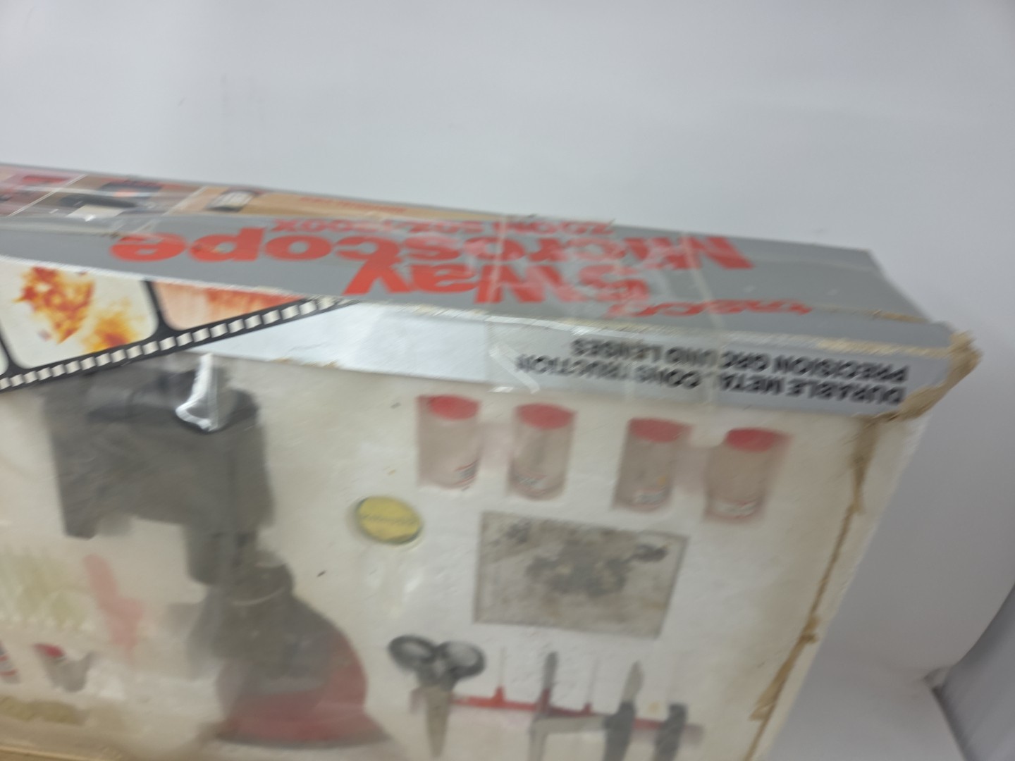 Vintage Tasco 46 Piece Science Kit 5-Way Microscope Kit 50X-1200X 30 slides 1985