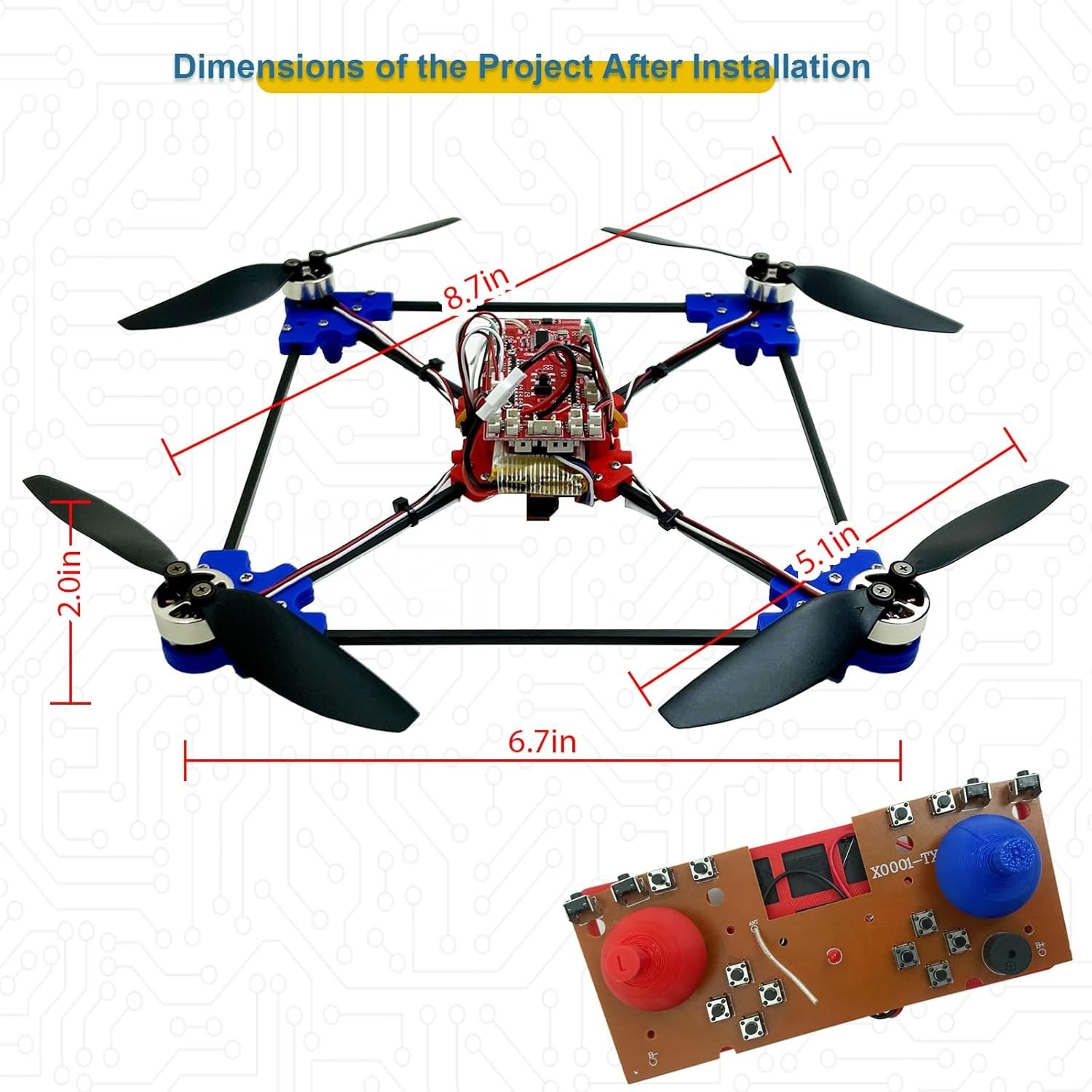 Quadrotor Drone DIY Kit: A Unique STEM Project with Brushless Motor, Optical …
