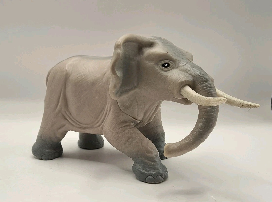 Elephant Toy Figure Plastic 6″L Realistic Playskool 1990