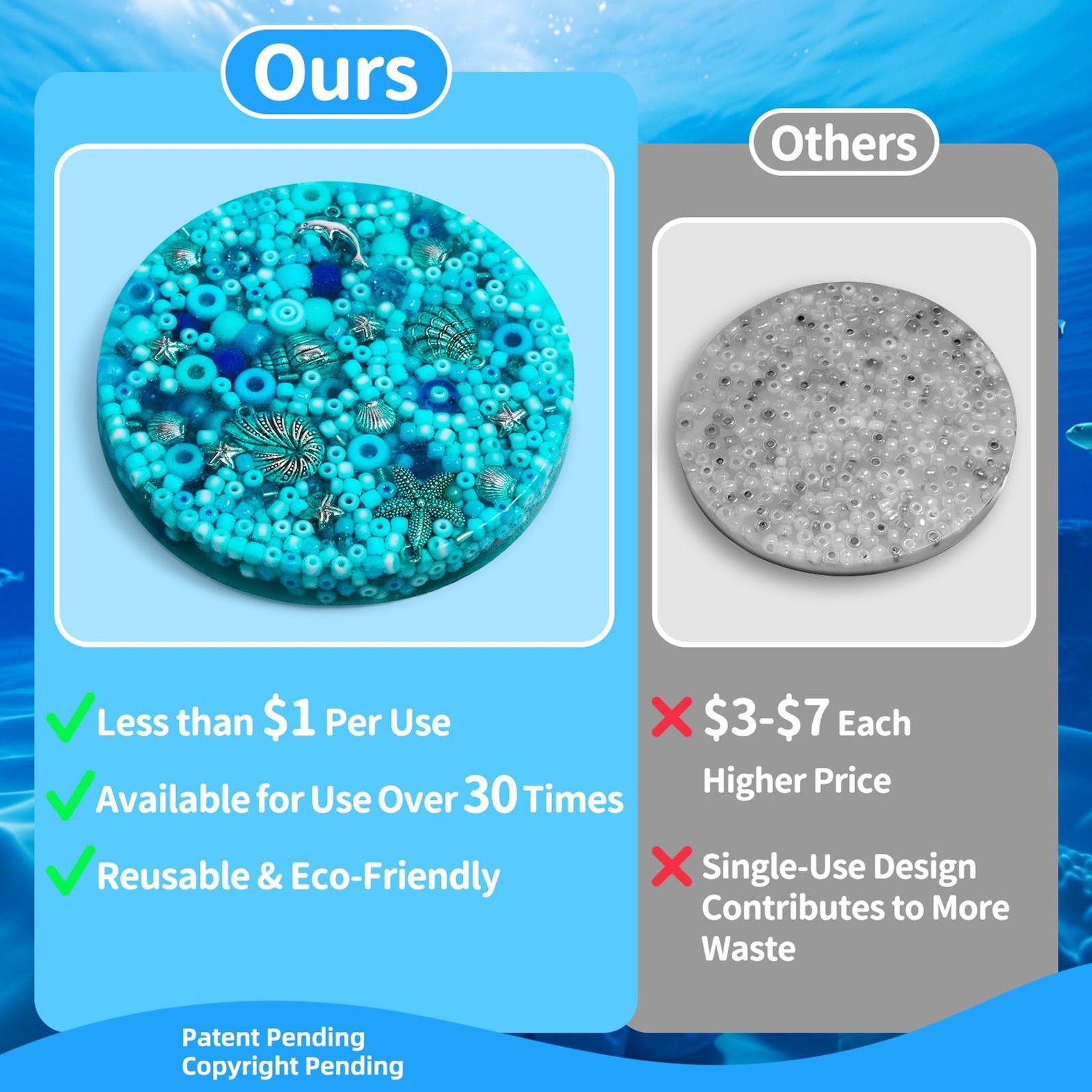 Reusable Fidget Pad Stress Relief Toy 4 Inches Silicone Anti Skin Picking times