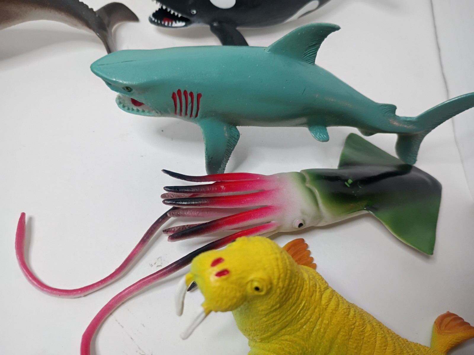 Mixed Lot Of 11 Ocean Animals Toys, Sharks, Whales, Ray, Science, Educational