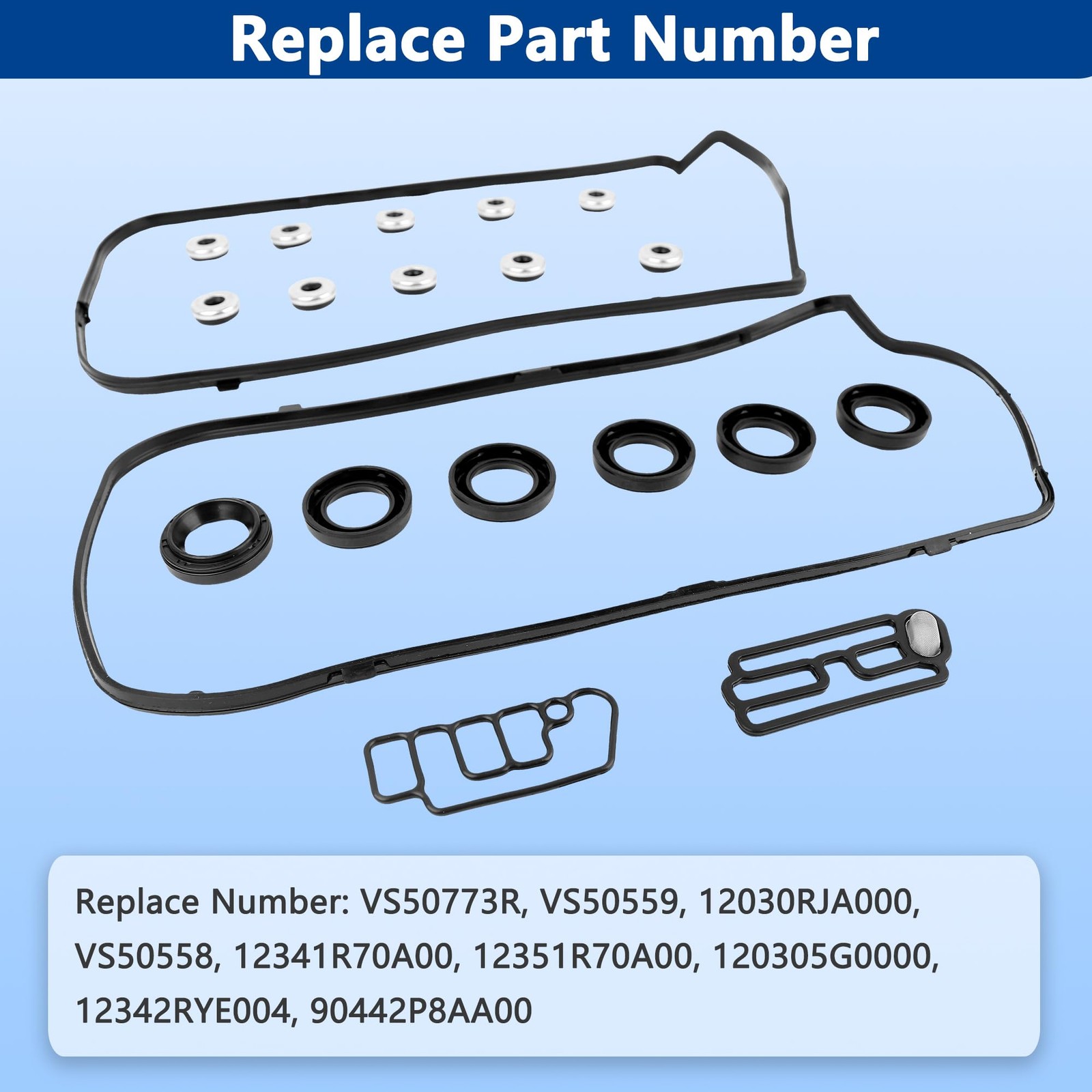 VS50773R Engine Valve Cover Gasket Set Kit & 15845-R70-A01 Solenoid Valve…