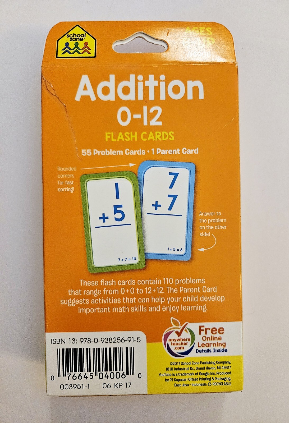 5 Pack School Zone Flash Cards Ages 4 to 9+ Mathmatics & Numbers Toys-R-Us NIB