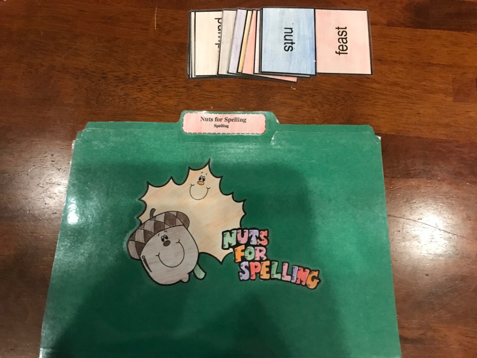 Nuts Afro Spelling! 2nd grade language arts file folder game
