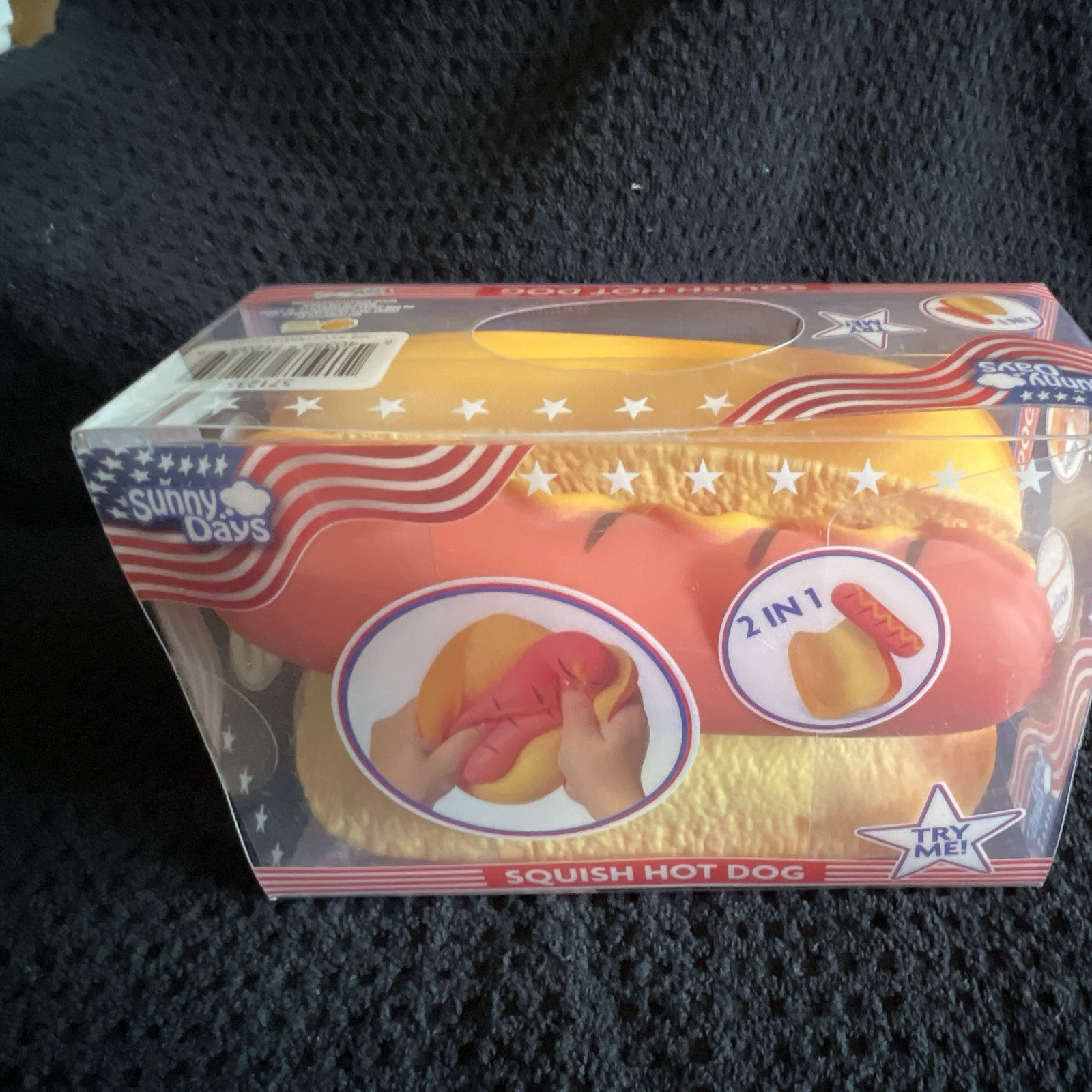 Sunny Days Squish Hot Dog 2-in-1 Tactile Squeeze Toy Yellow/Red Ages 4+