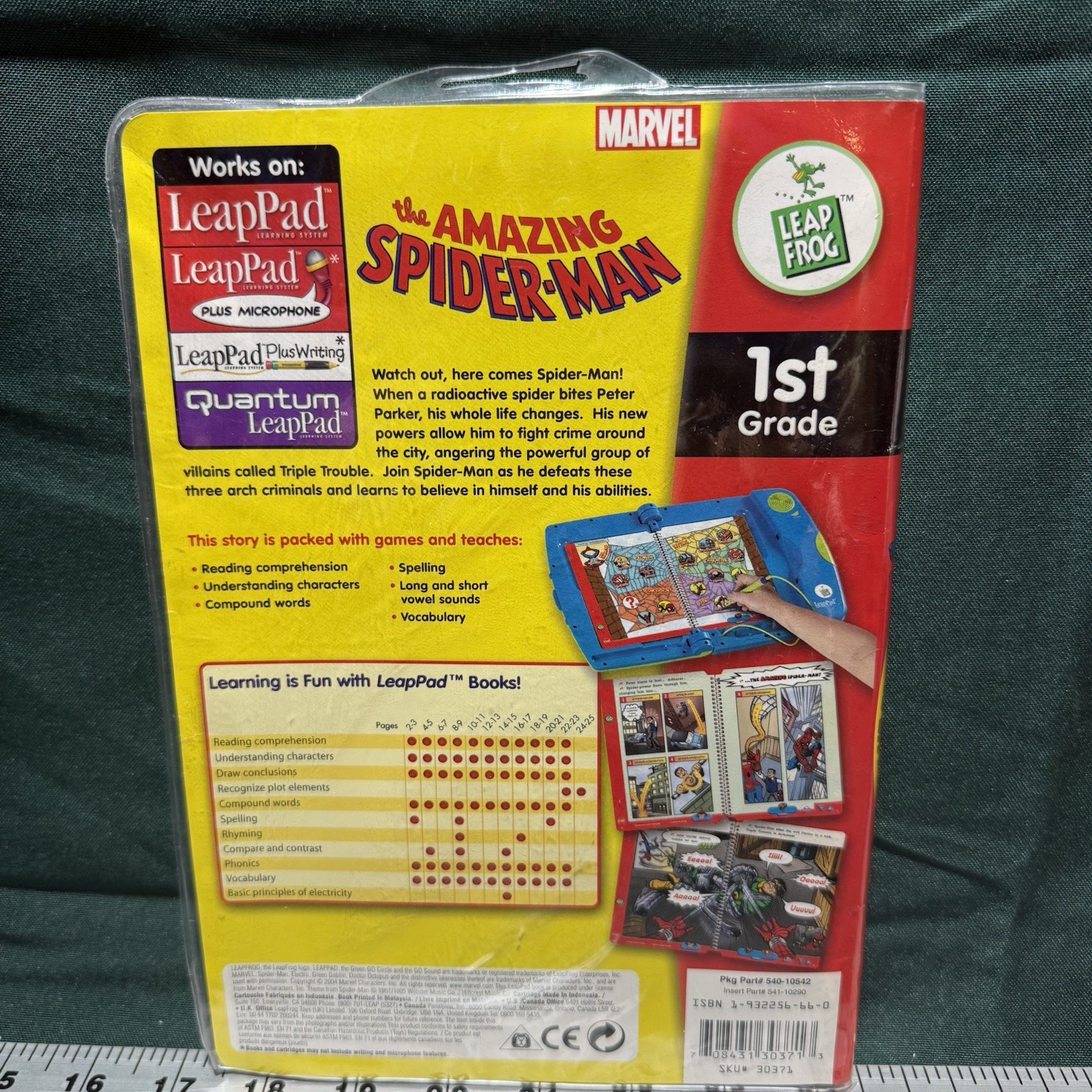 Marvel LeapPad The Amazing Spider-Man 1st Grade Reading Stan Lee Book Cartridge