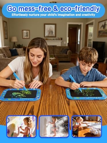 LCD Writing Tablet for Kids, 10 inch Colorful Doodle Board Darkblue-10in