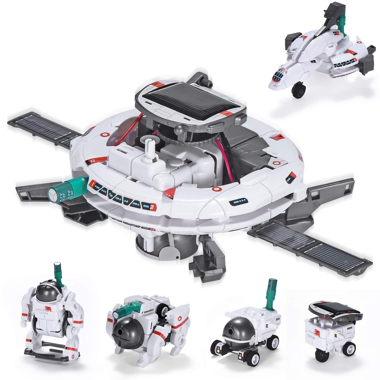 AESGOGO STEM Projects for Kids Ages 8-12, Solar Robot Toys Small, White