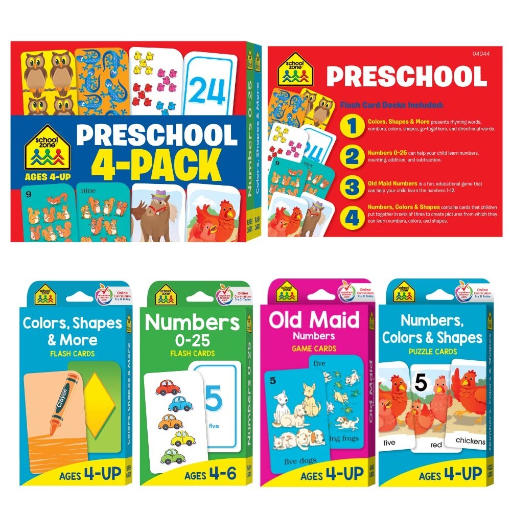 Preschool prep FlashCards Educational Toys Books for 4 5 Year Olds Toddlers Kids