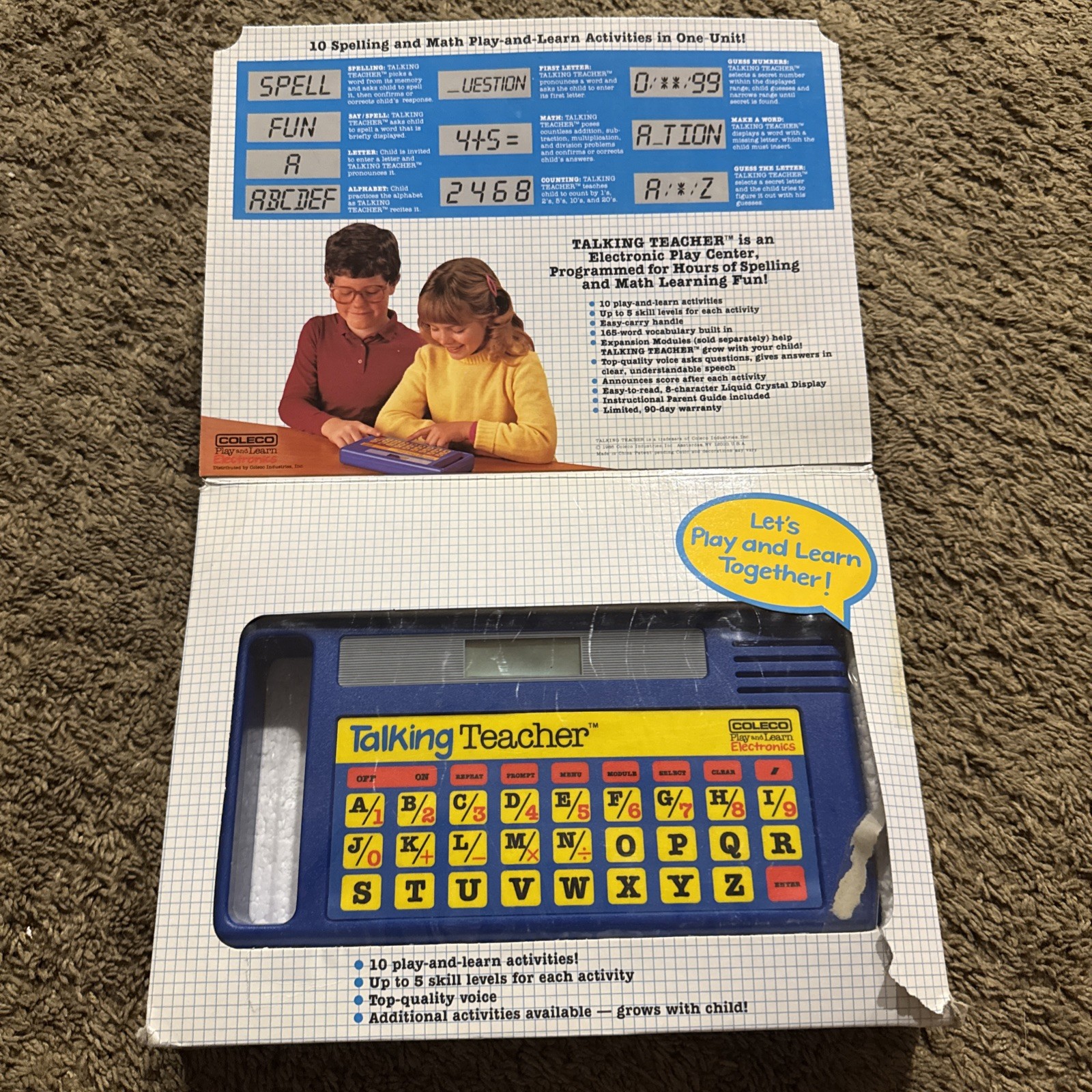 Vintage Coleco Talking Teacher Educational Toy Play & Learn Model 8100 W/ Box