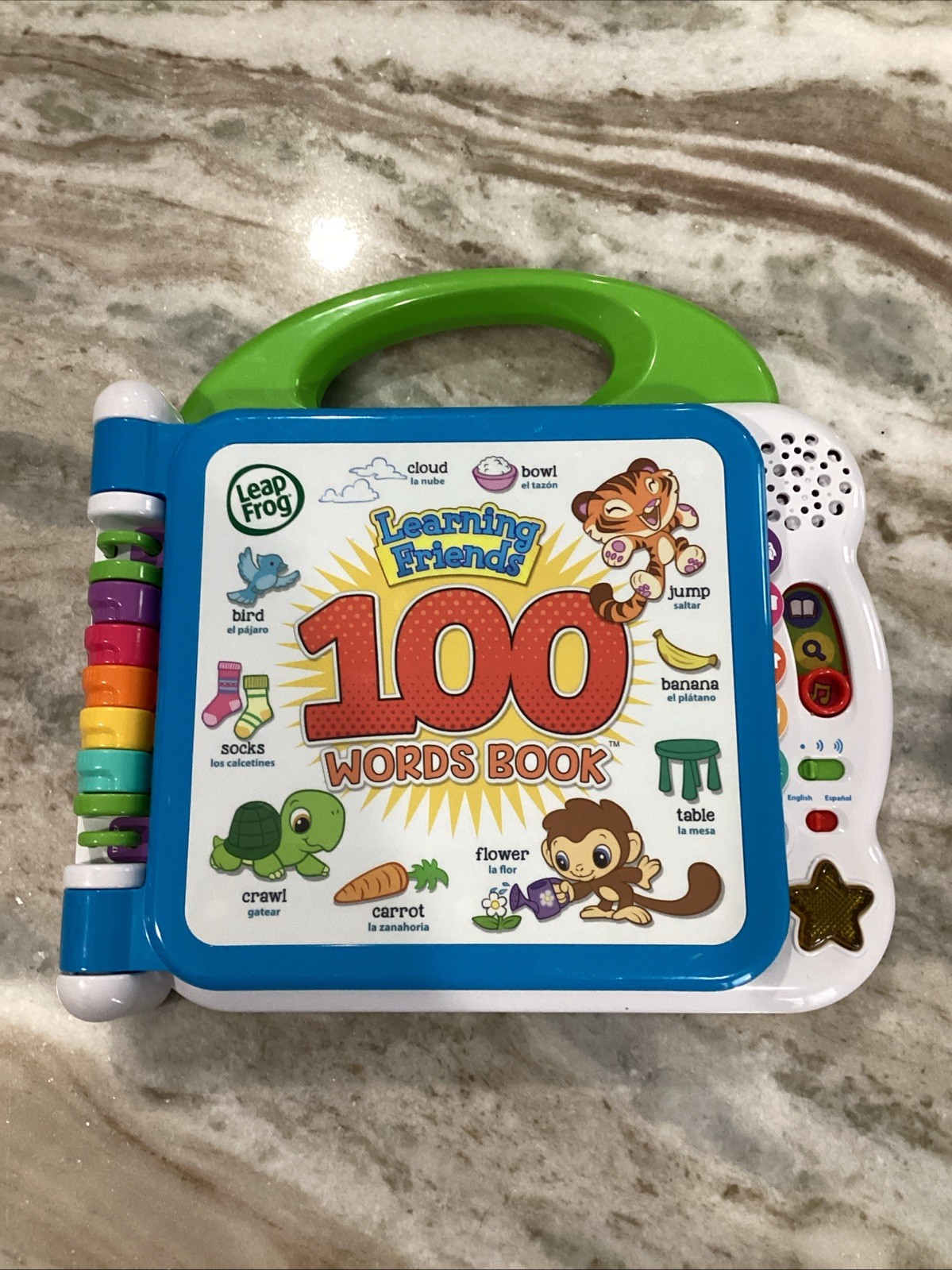Leap Frog Learning Friends 100 Words Book Educational Toy English Spanish Works