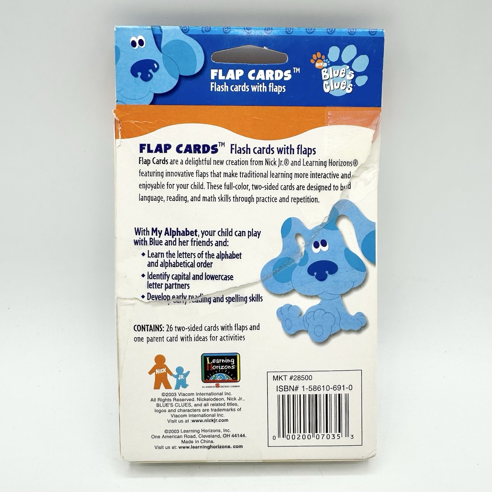 Vintage 2003 Blue Clues Flap Flash Cards With Flaps ABC My Alphabet Complete