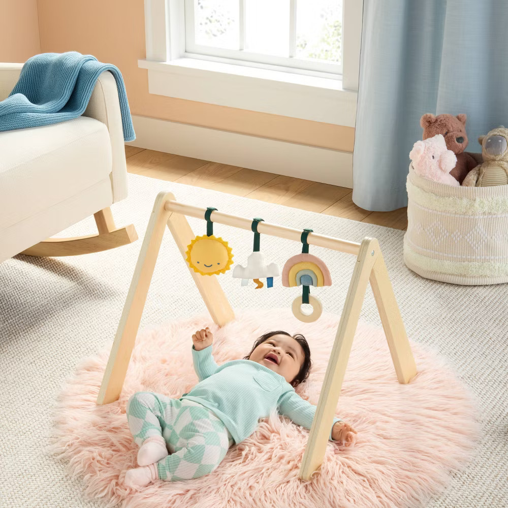 Wood Play Gym + Hanging Toys Set – Cloud Island