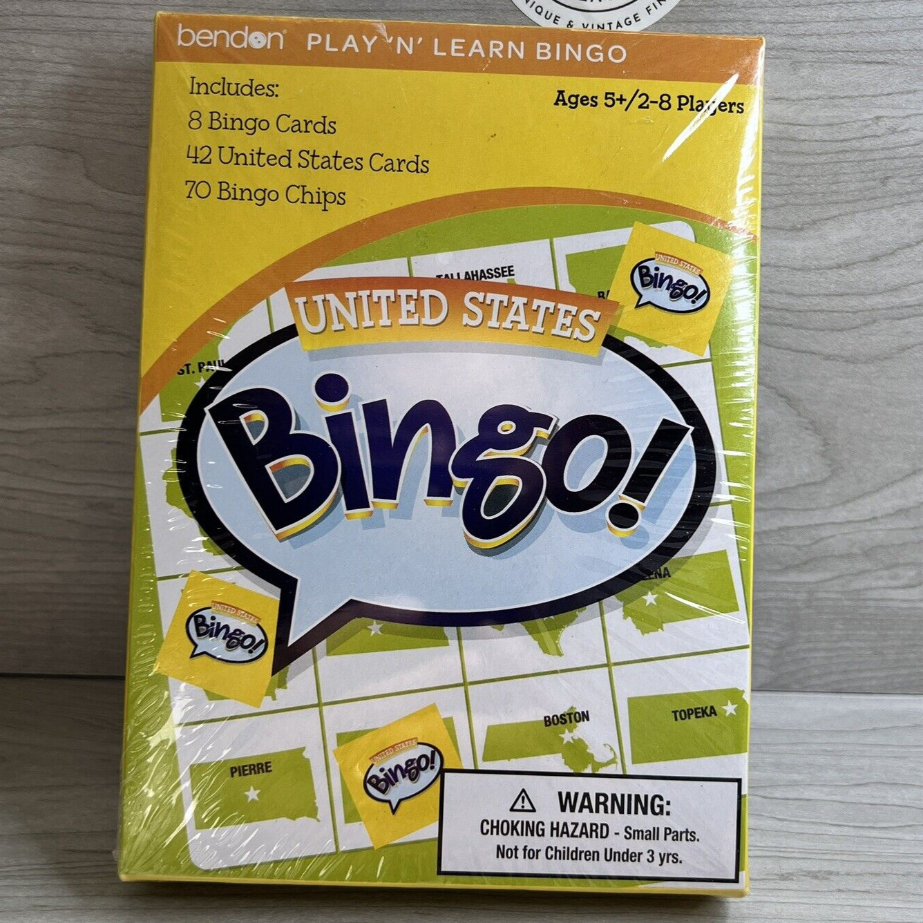 Bendon United States BINGO Play ‘N’ Learn Geography Education Homeschooling Map